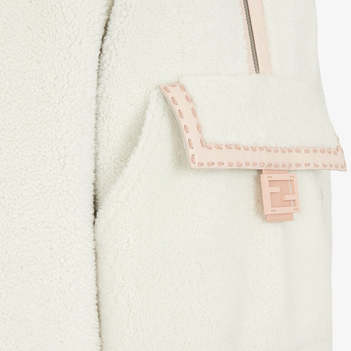 White shearling anorak - 3