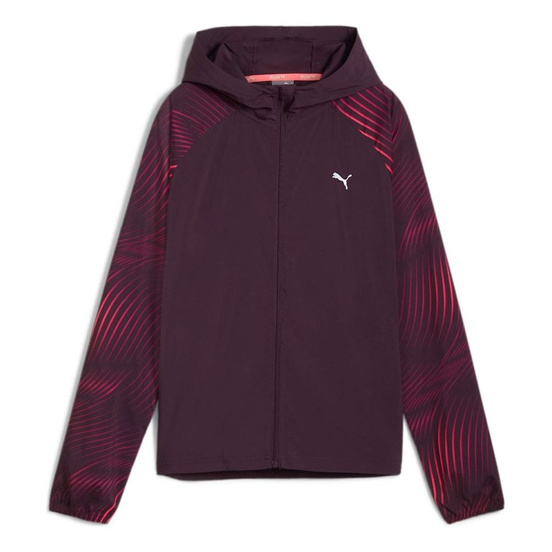 (WMNS) PUMA Favourite 각측정속도에 의하여 인쇄되는 길쌈된 운영하는 재킷 'Midnight Plum' 524035-44 1