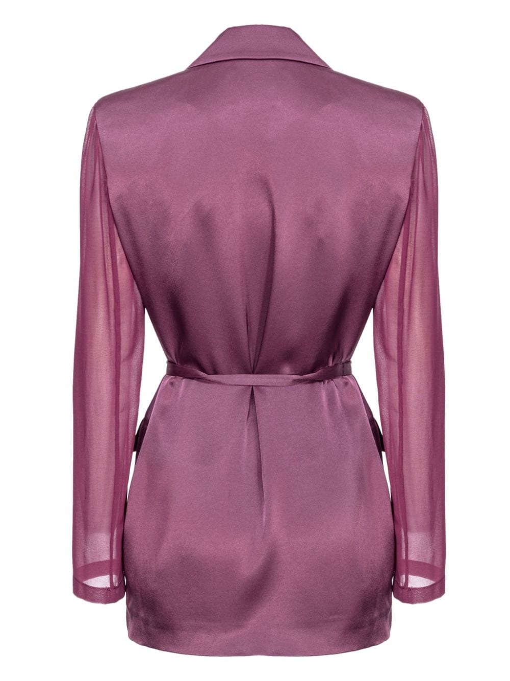 belted satin blazer - 2