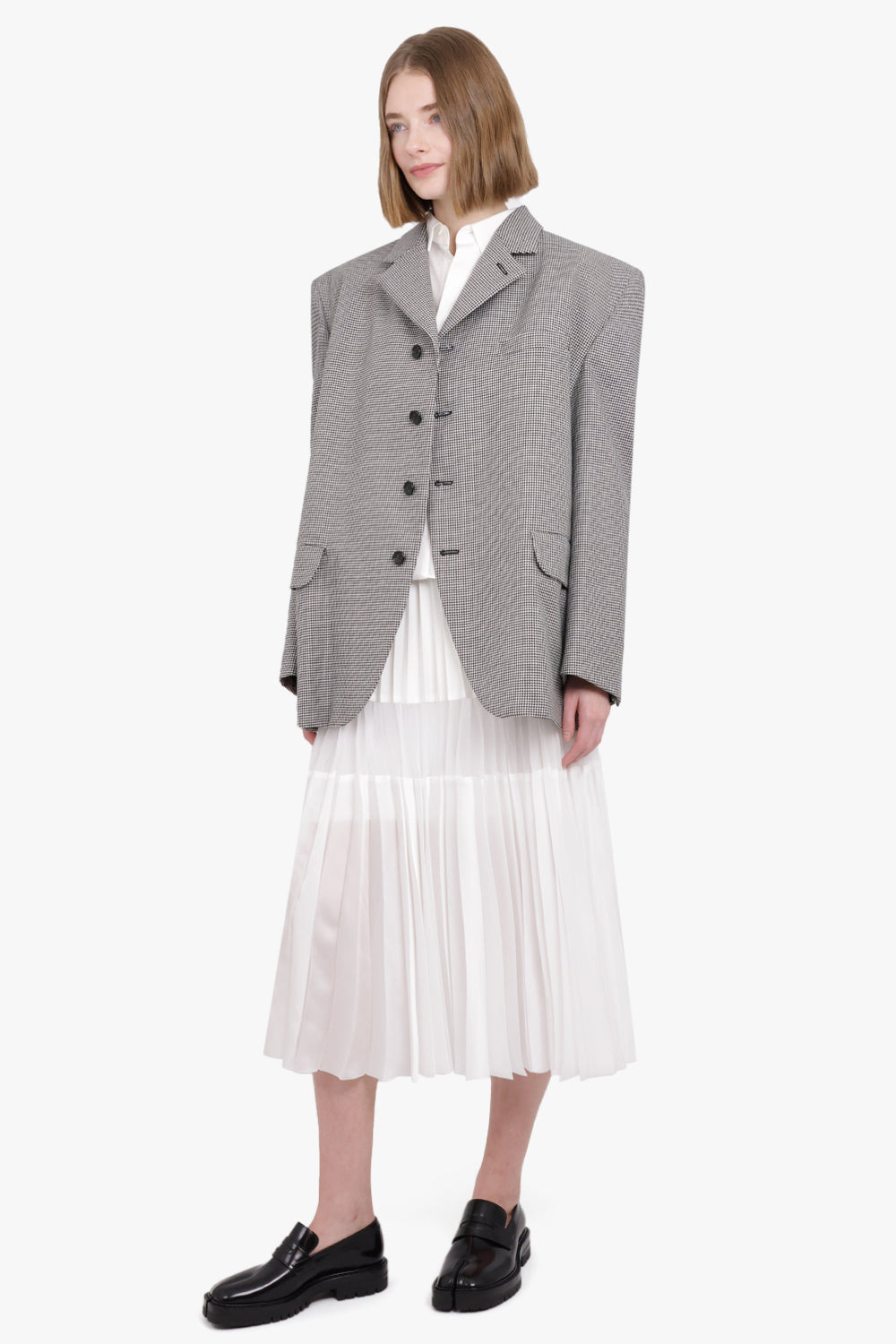 HOUNDSTOOTH WOOL JACKET | BLACK/NATURAL - 2