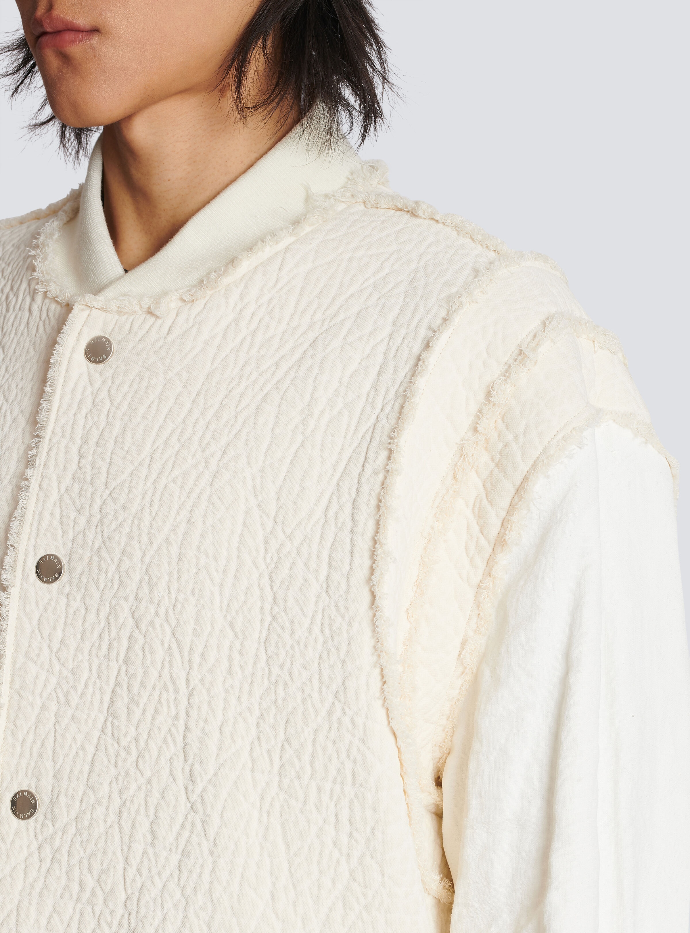 Textured cotton bomber jacket - 9