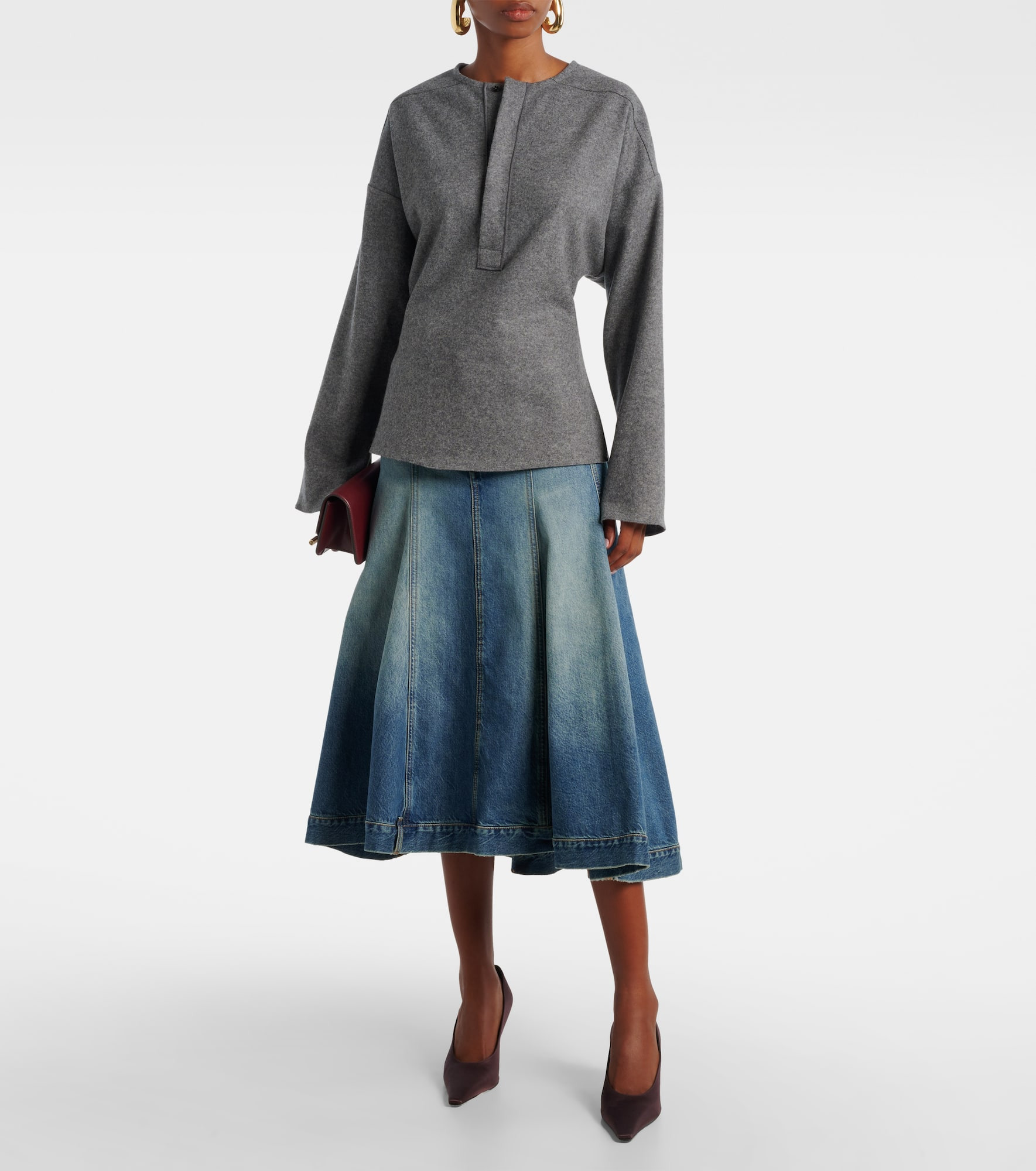Denim midi skirt - 2