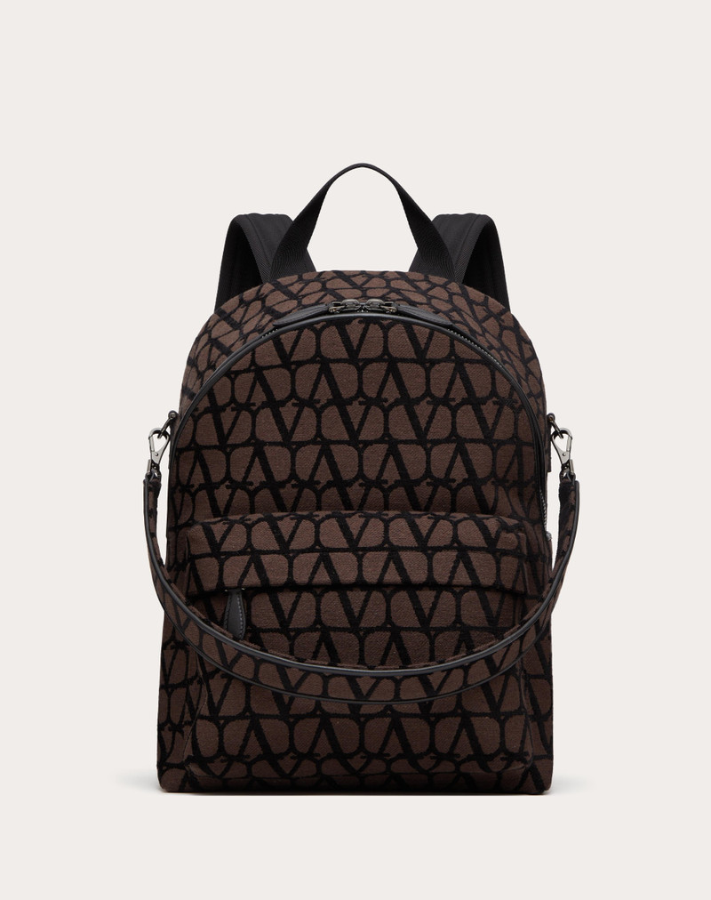 TOILE ICONOGRAPHE BACKPACK WITH LEATHER DETAILING 1