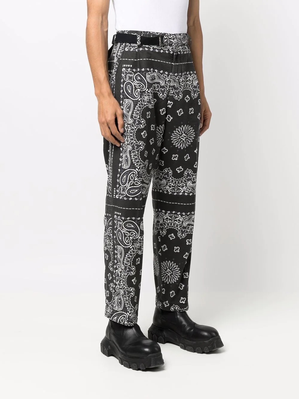 bandana-print straight-leg trousers - 3