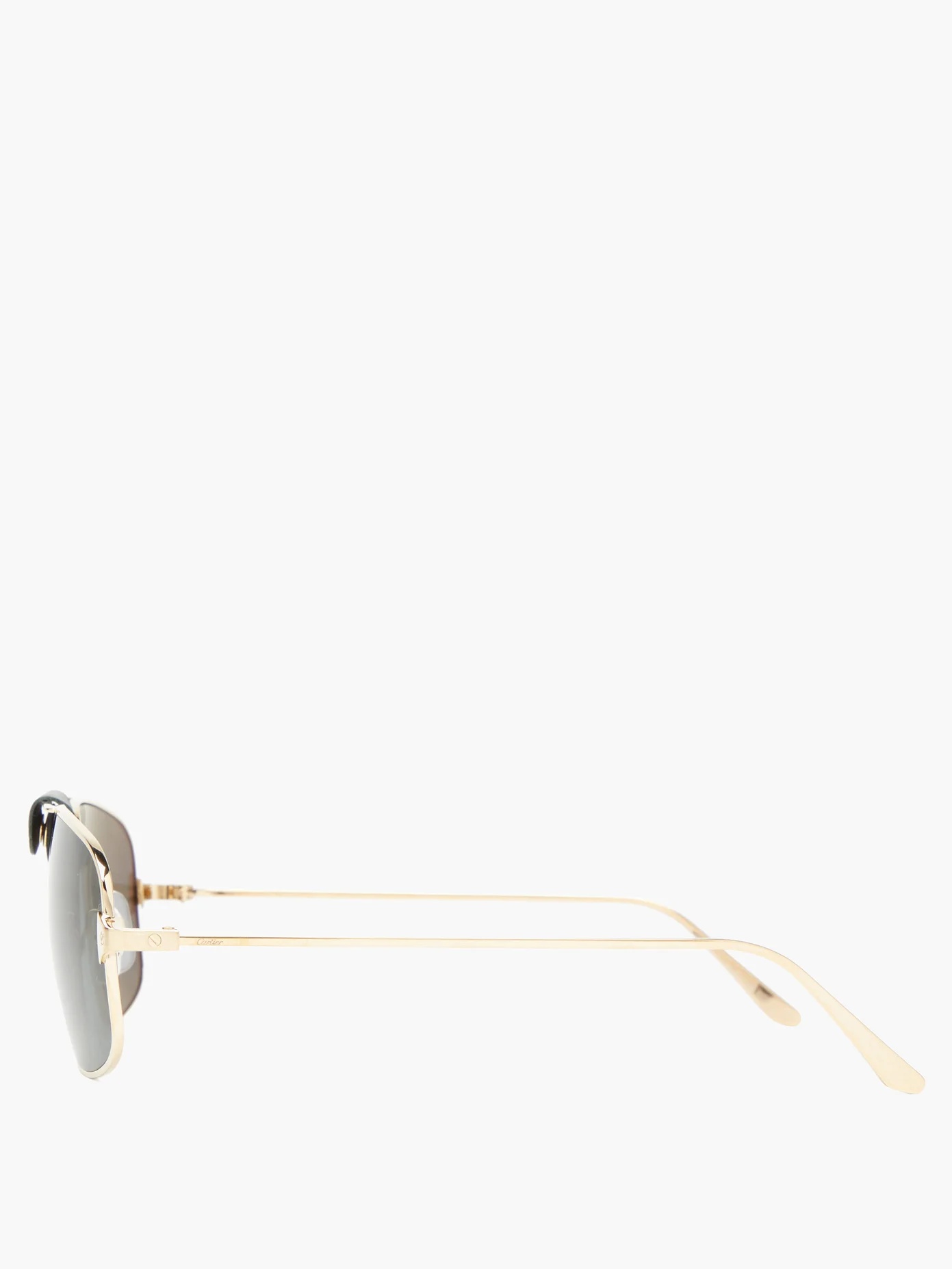 Leather-patch aviator metal sunglasses - 4