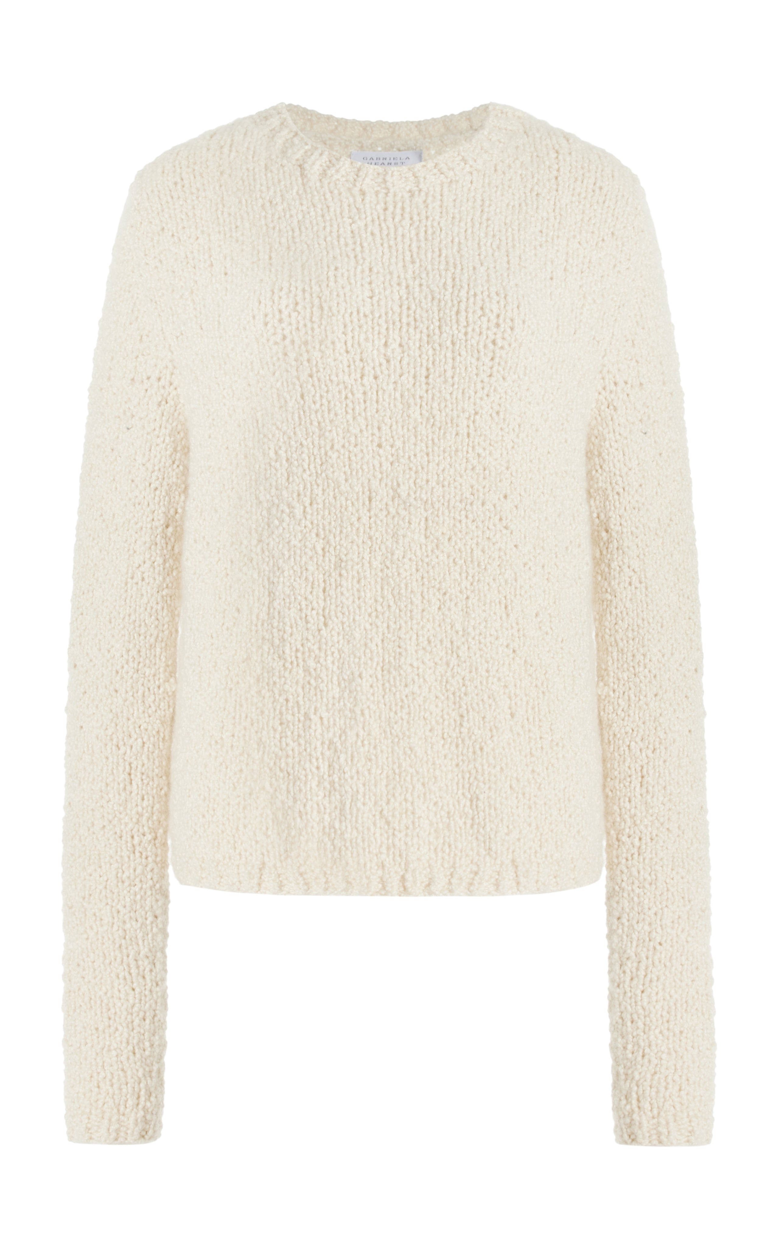 Abrams Knit Sweater in Ivory Cashmere Boucle - 1