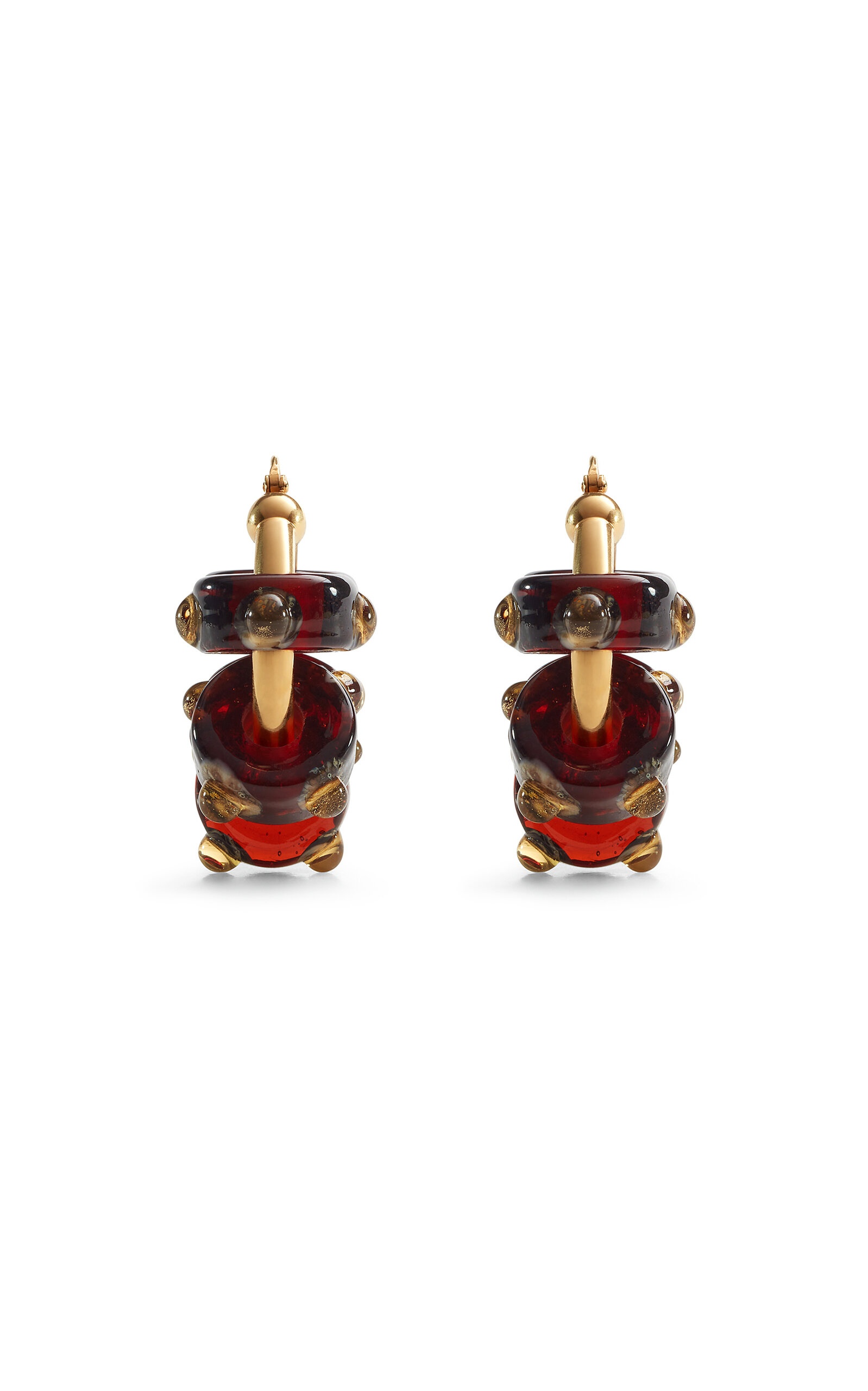 18k Gold-Plated Sterling Silver Glass Earrings gold - 3