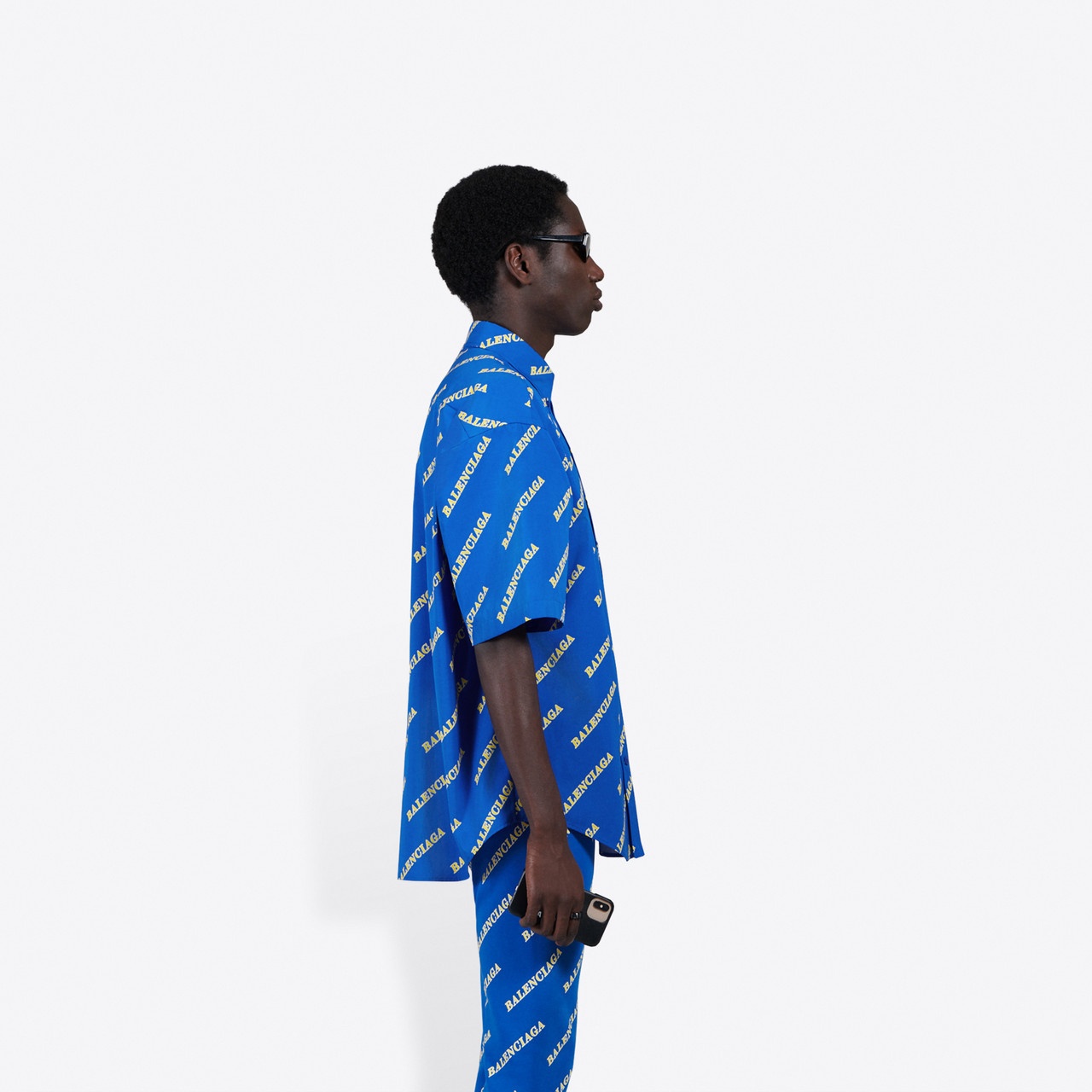 Allover Sporty Logo Large Fit Short Sleeve Shirt - 4