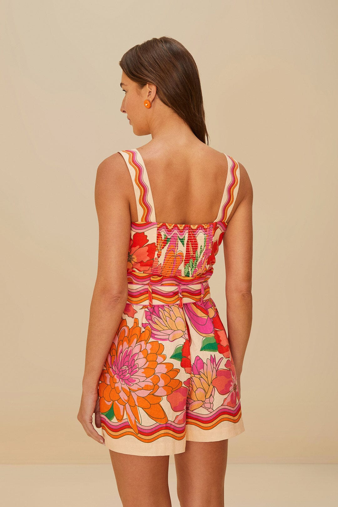 Beige Spring Affair Lenzing™ Ecovero™ Euroflax™ Romper - 3