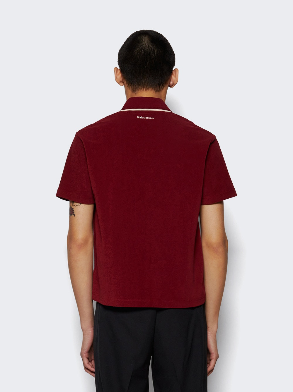 X Wales Bonner Terry Polo Collegiate Burgundy - 4