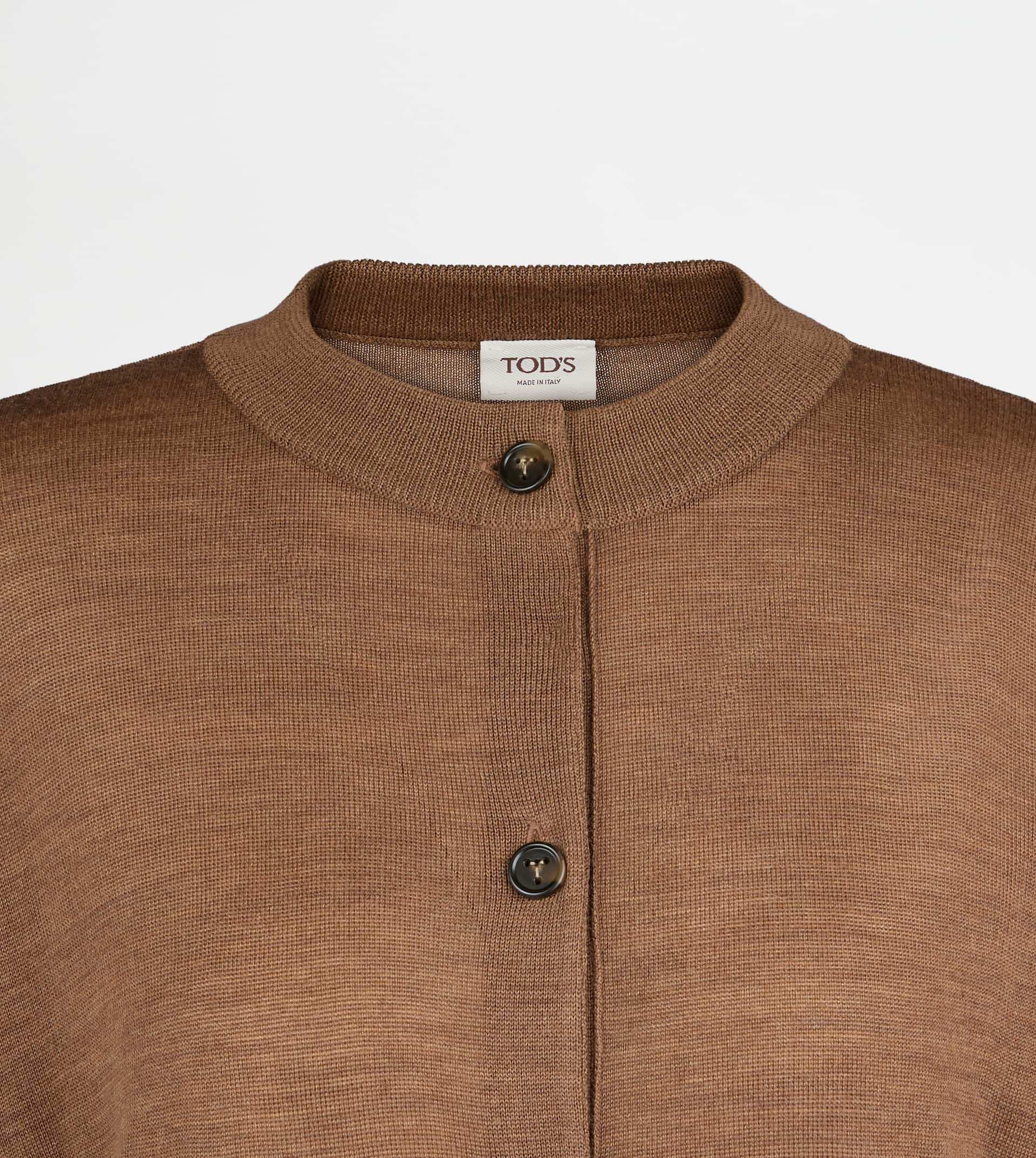 CARDIGAN IN WOOL - BROWN - 2