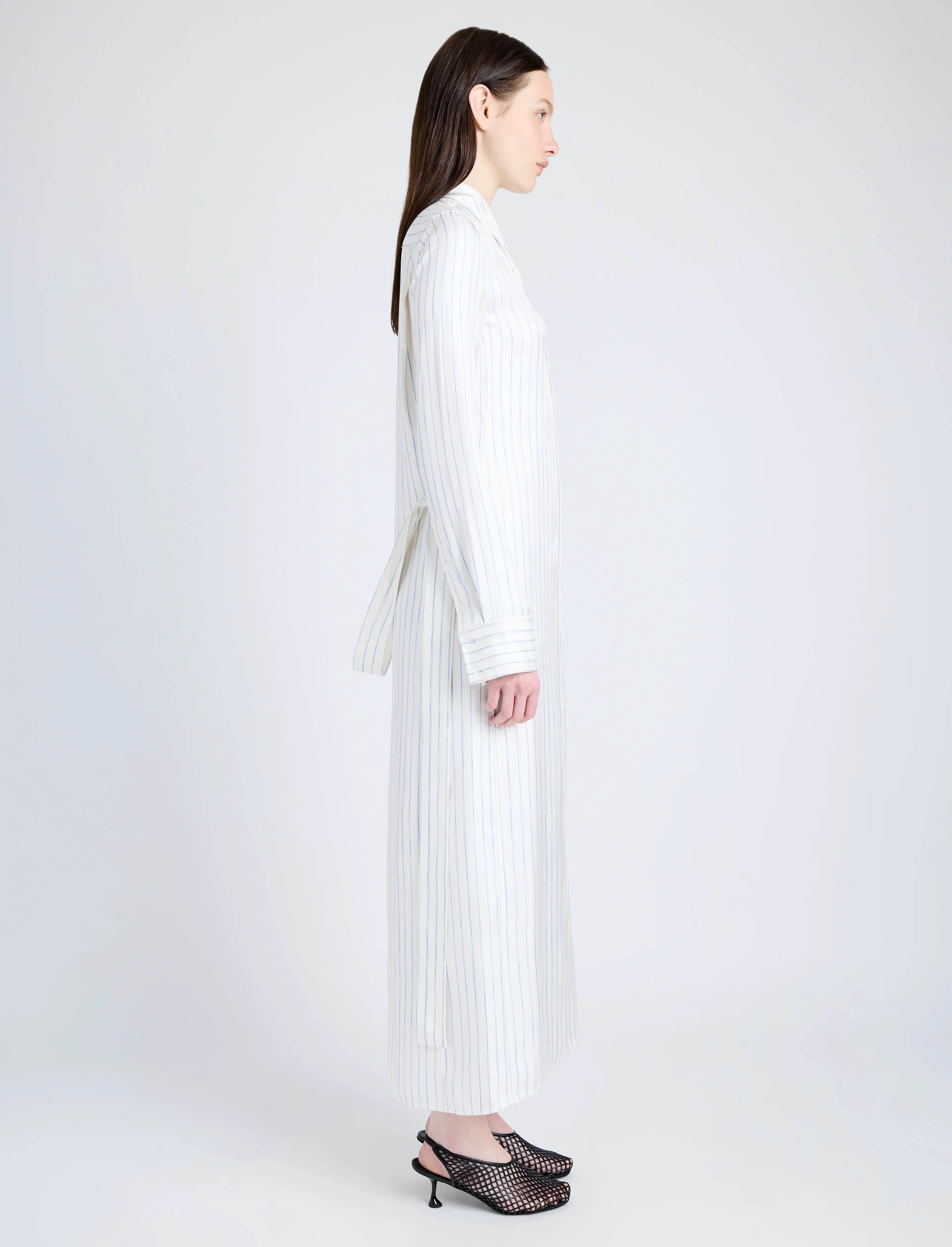 Hannah Dress in Stripe Silk Twill - 3