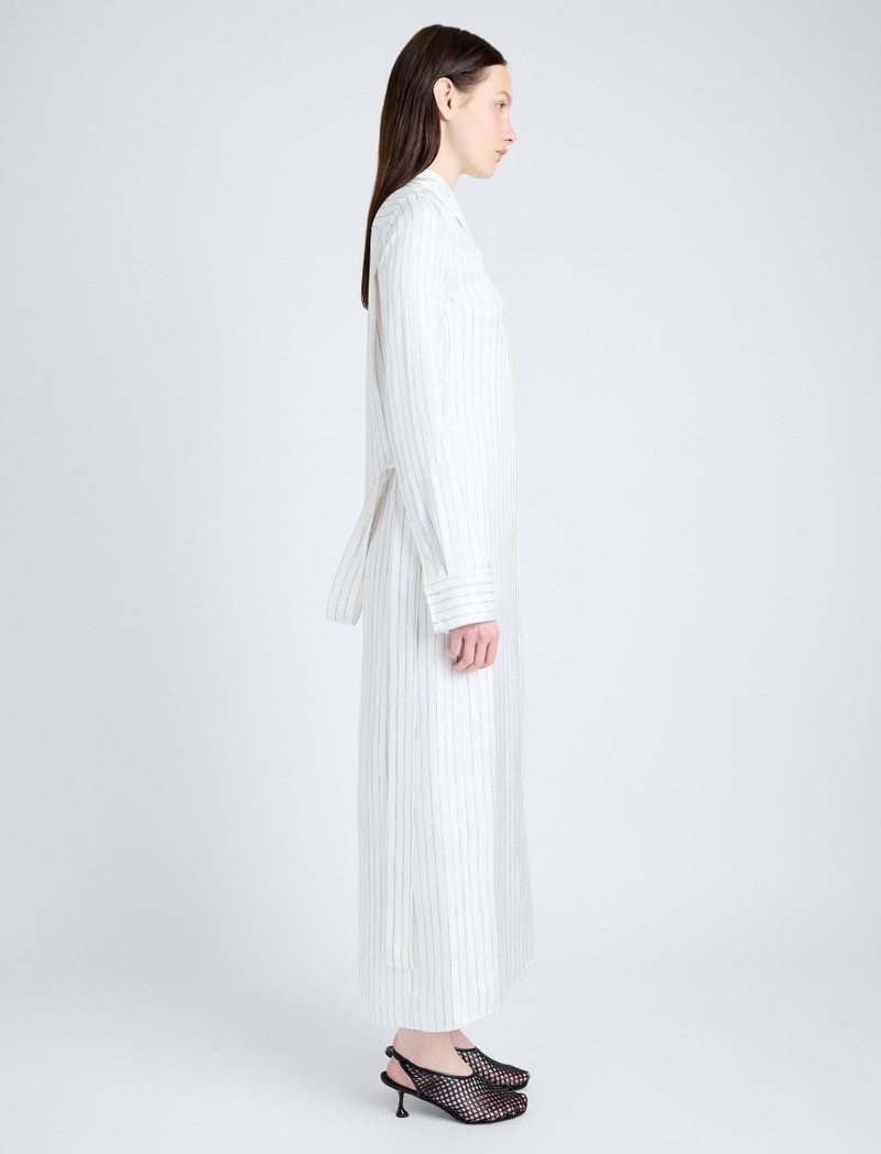 Proenza Schouler Hannah Dress in Stripe Silk Twill outlook