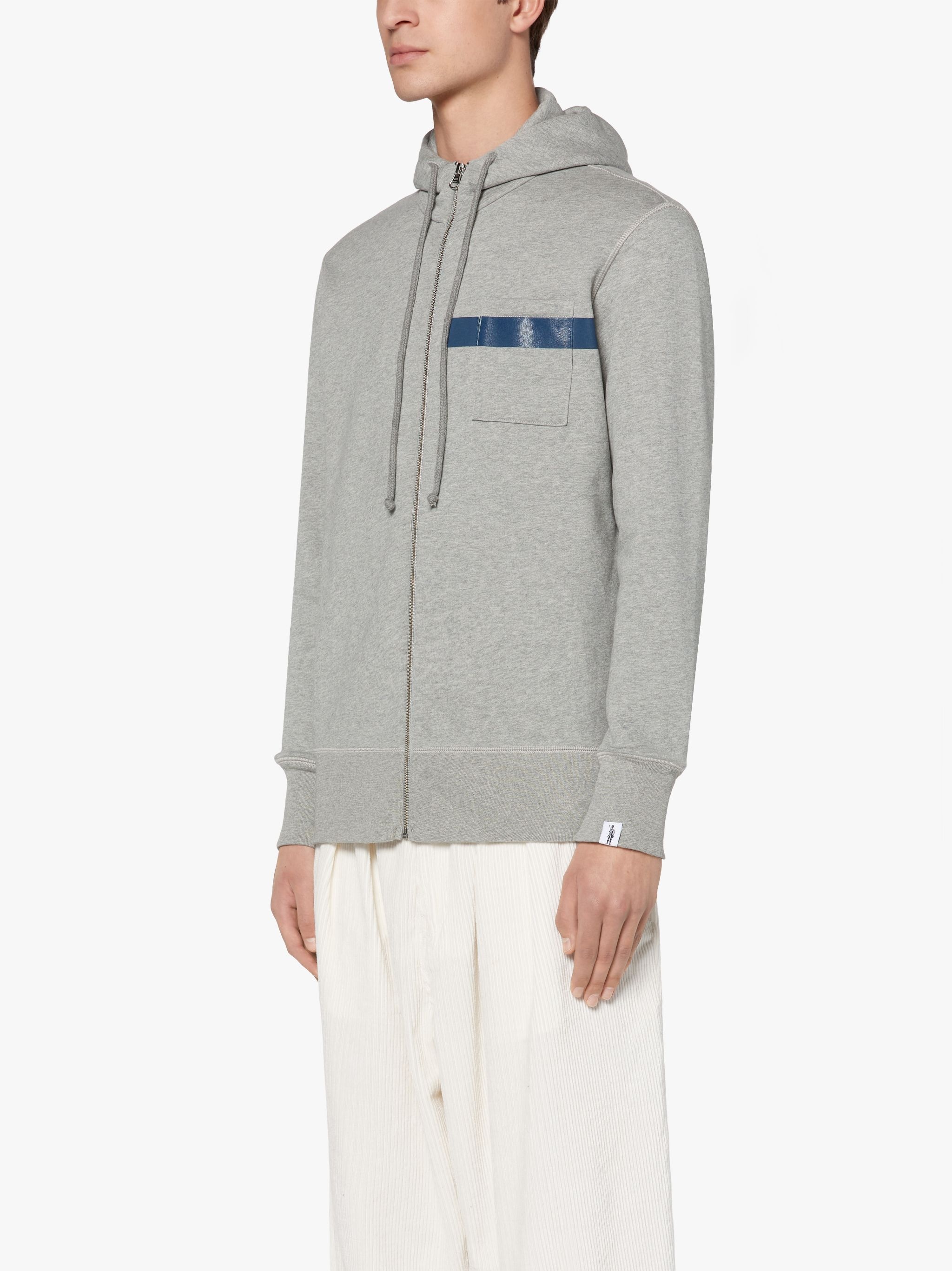 GREY X NAVY COTTON HOODED SWEATSHIRT | GJM-208 - 3