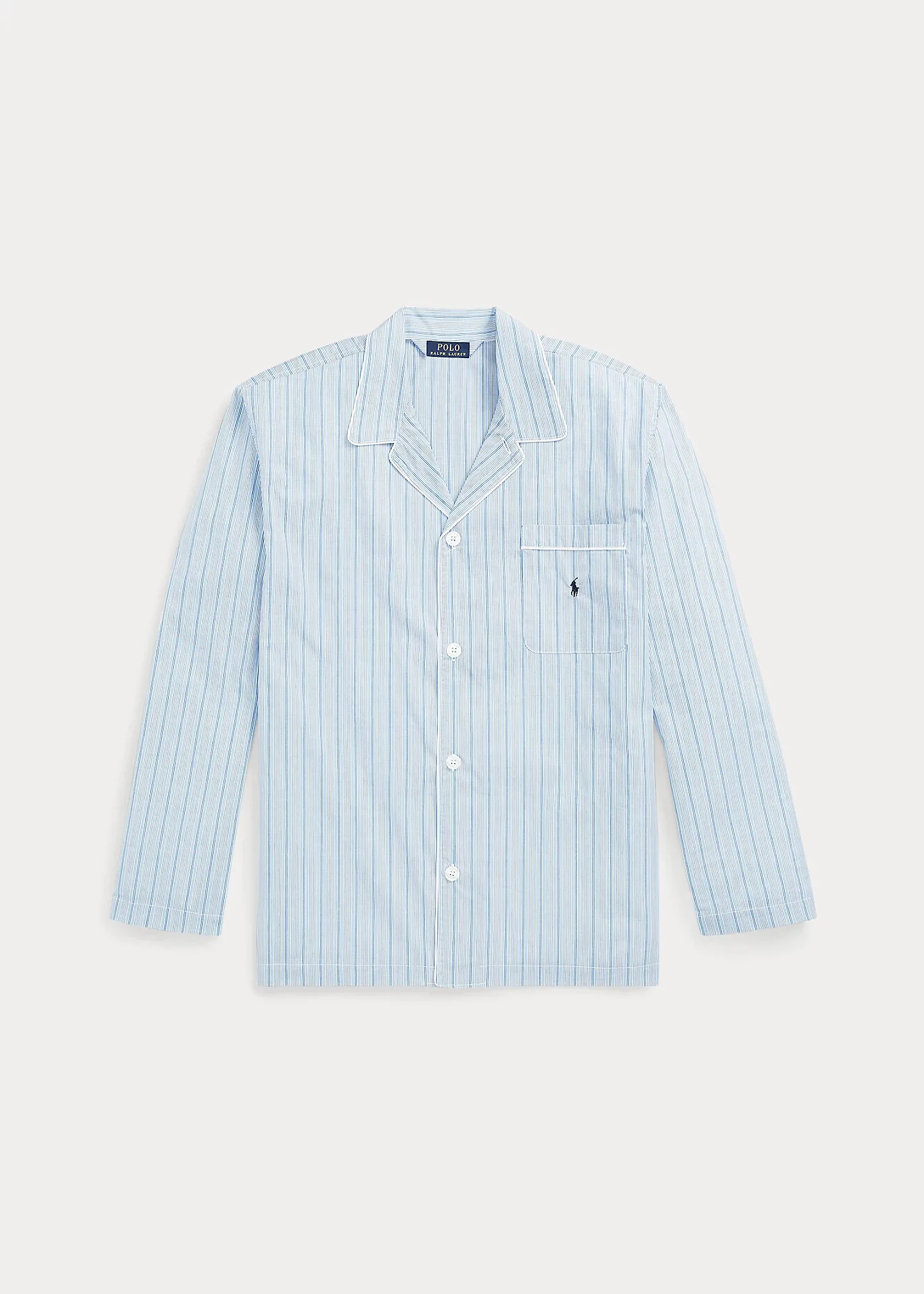 Stripe Broadcloth Pajama Shirt - 1