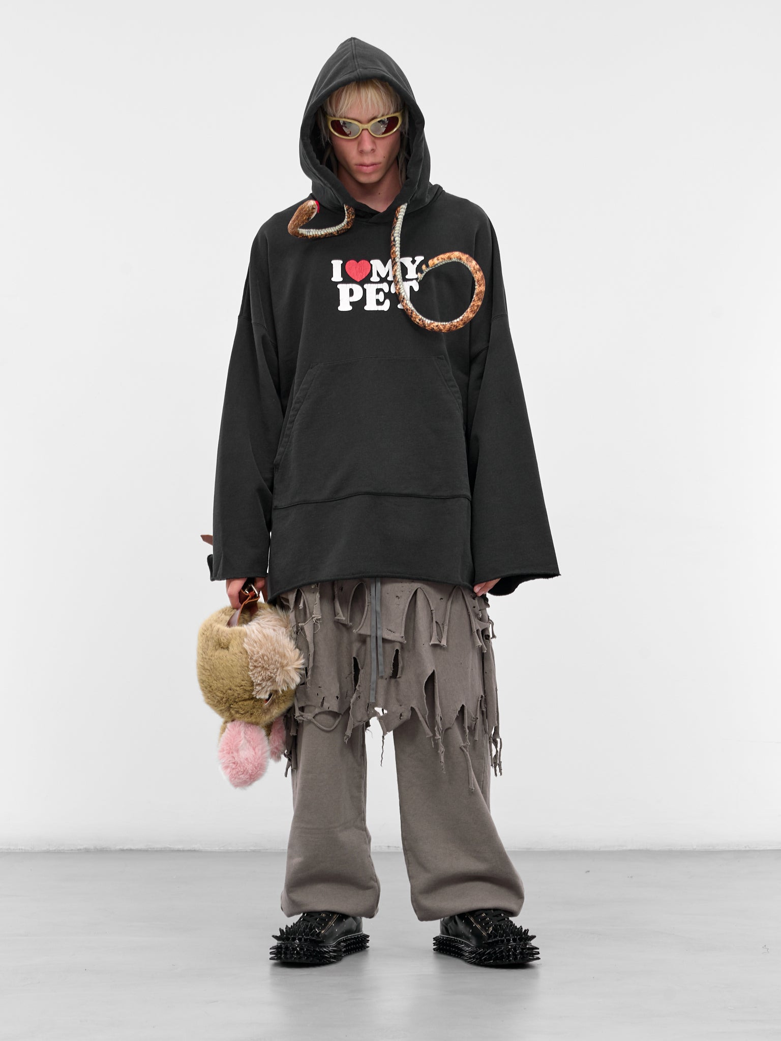 Black Pet Snake Graphic Hoodie - 6
