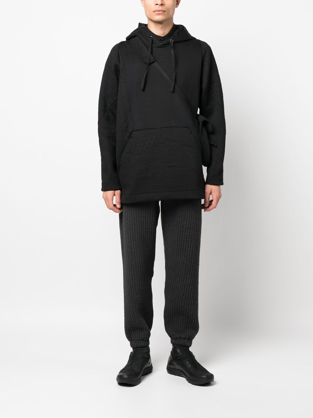 ribbed track cotton-blend pants - 2