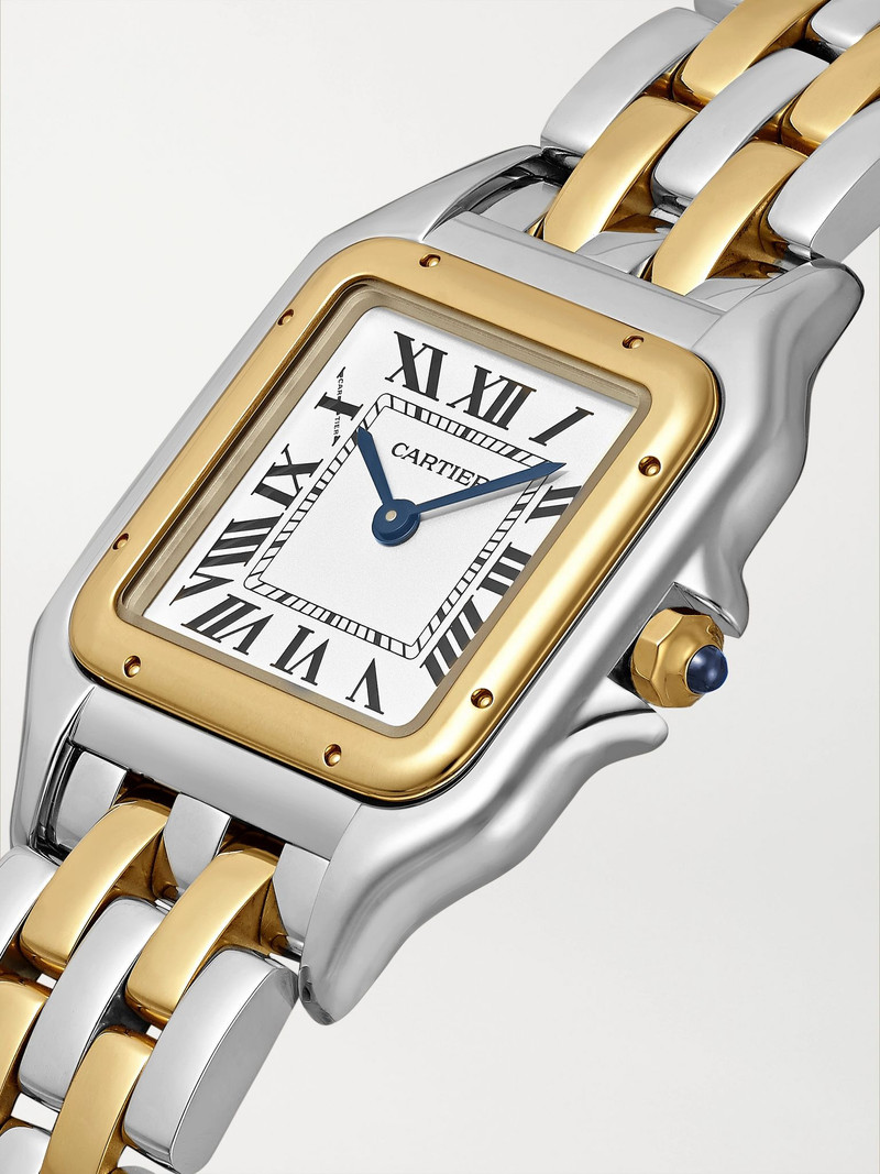 Panthère de Cartier Medium 27mm 18-karat gold and stainless steel watch Gold 3
