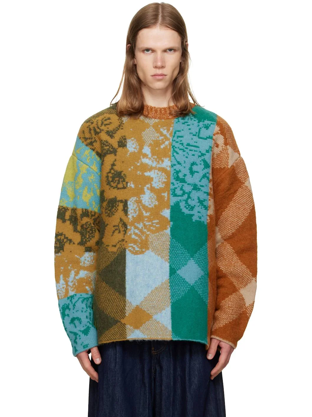 Multicolor Patchwork Wool Sweater - 1