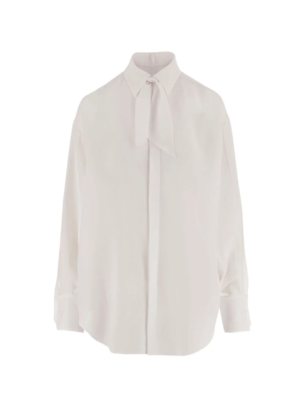 tie-neck buttoned shirt - 1