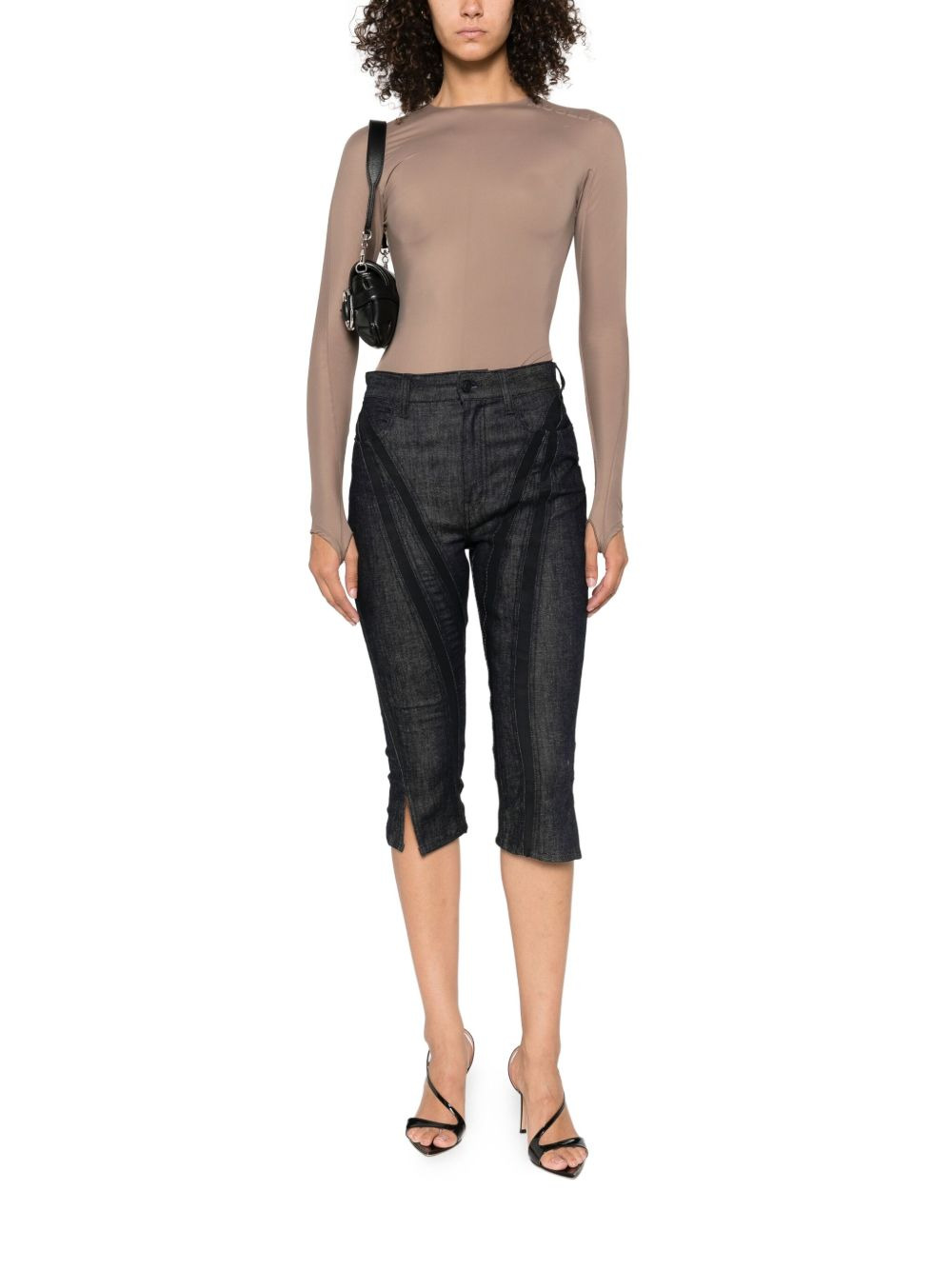 embossed long-sleeve bodysuit - 2
