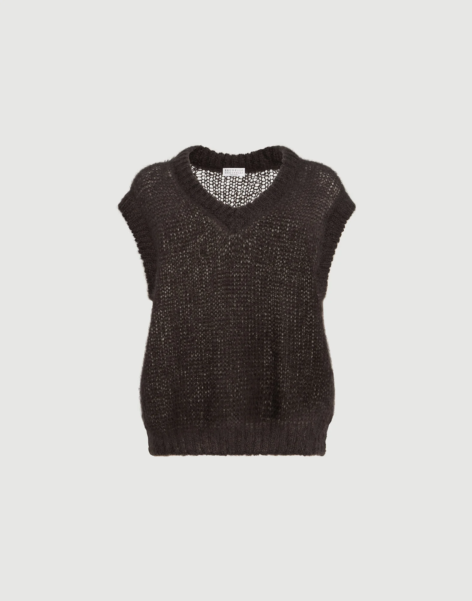 Sparkling mohair sweater vest with monili - 1