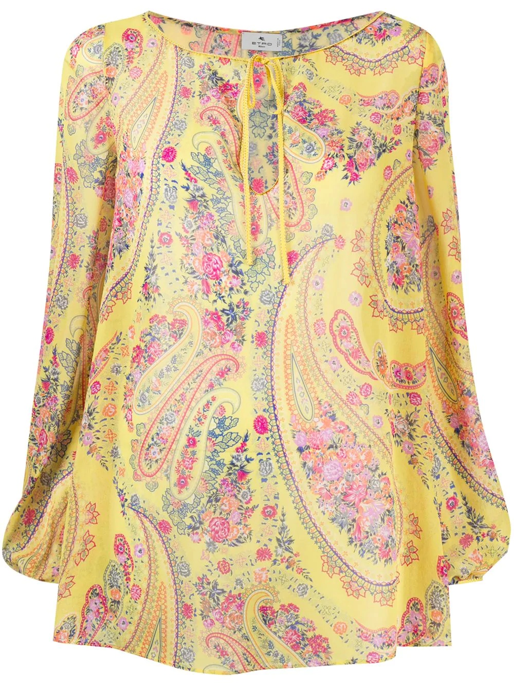 paisley-print silk blouse - 1