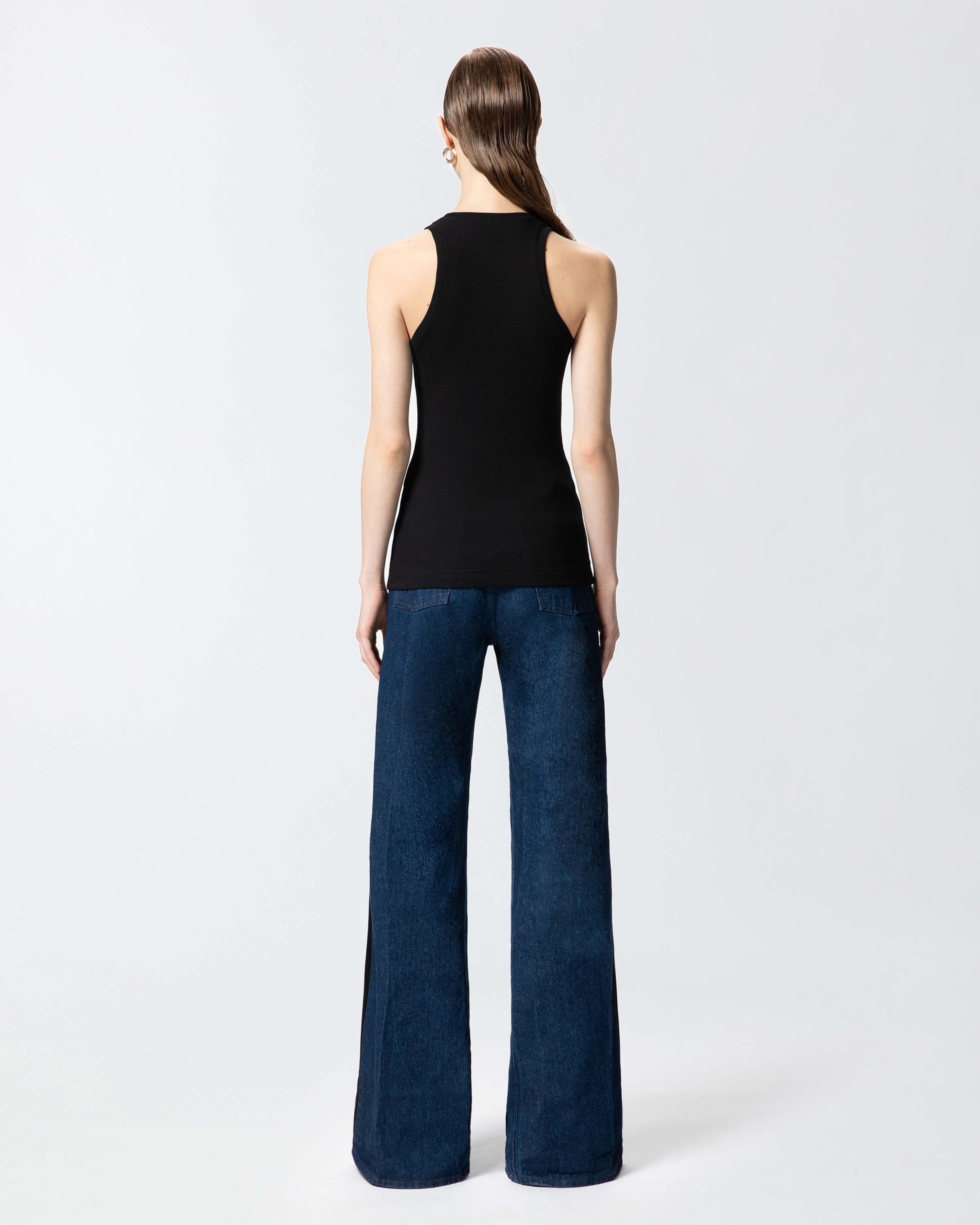 RIBBED KNIT TANK TOP WITH PINKO LOGO - 4