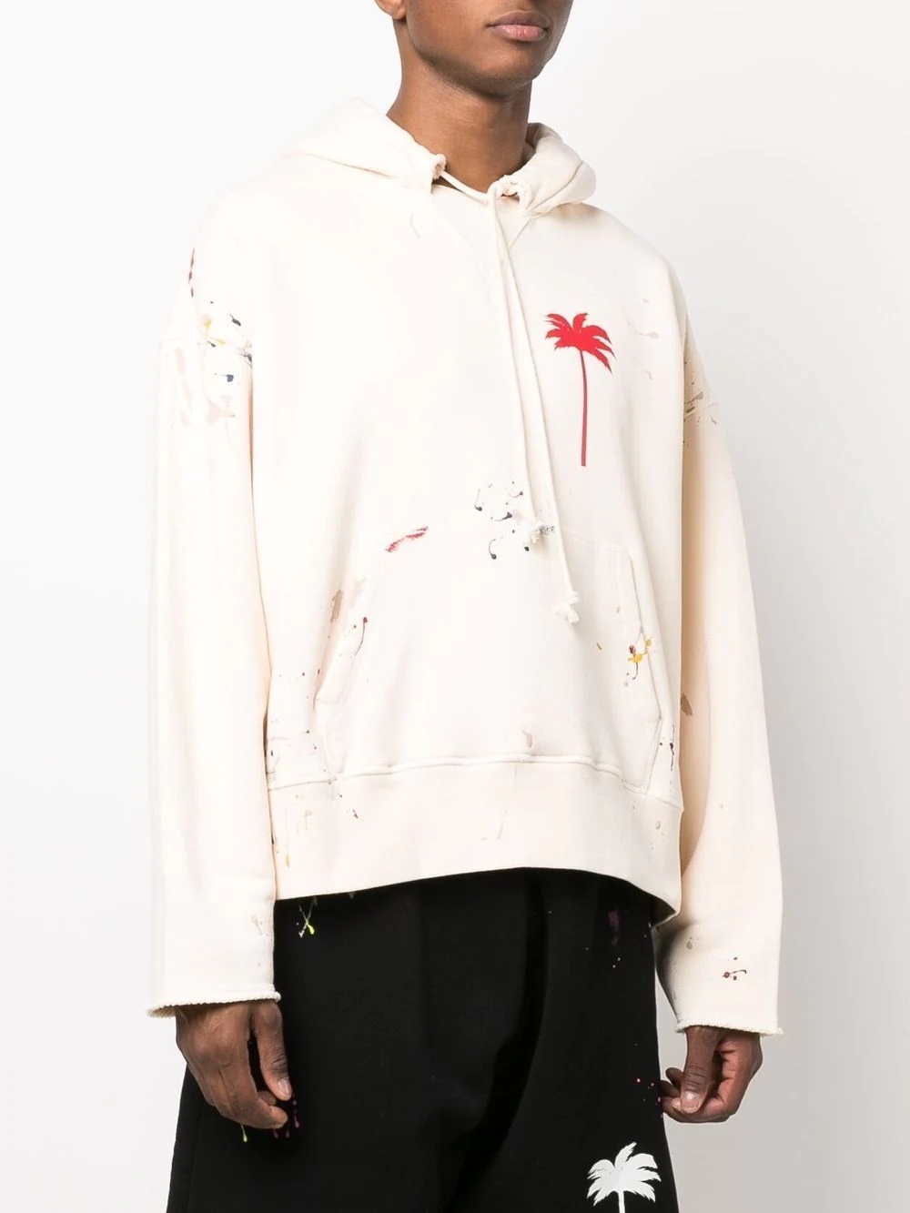 PXP PAINTED RAW CUT HOODY OFF WHITE RED - 5