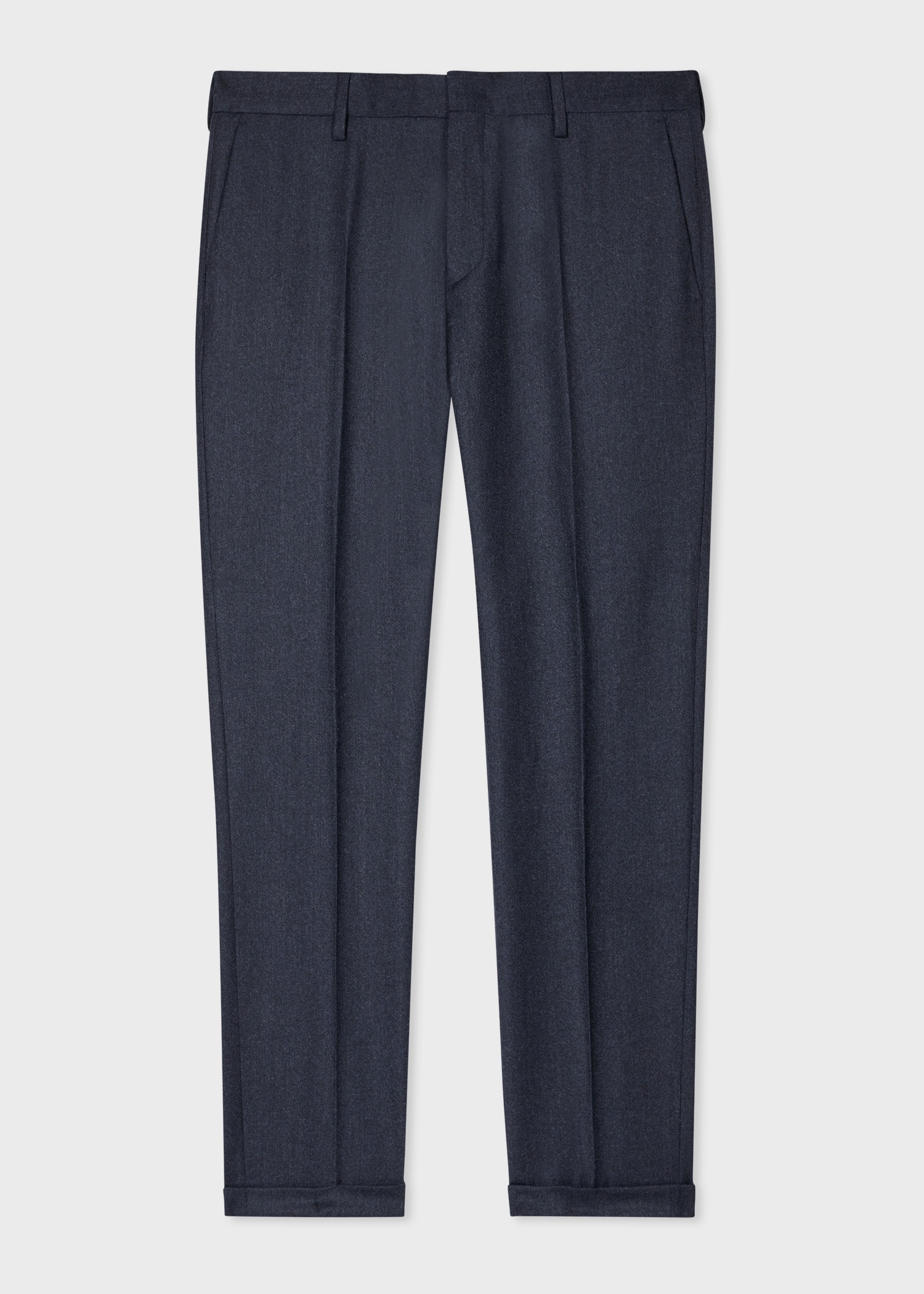 Slim-Fit Dark Blue Overdyed Wool-Cashmere Flannel Trousers - 1