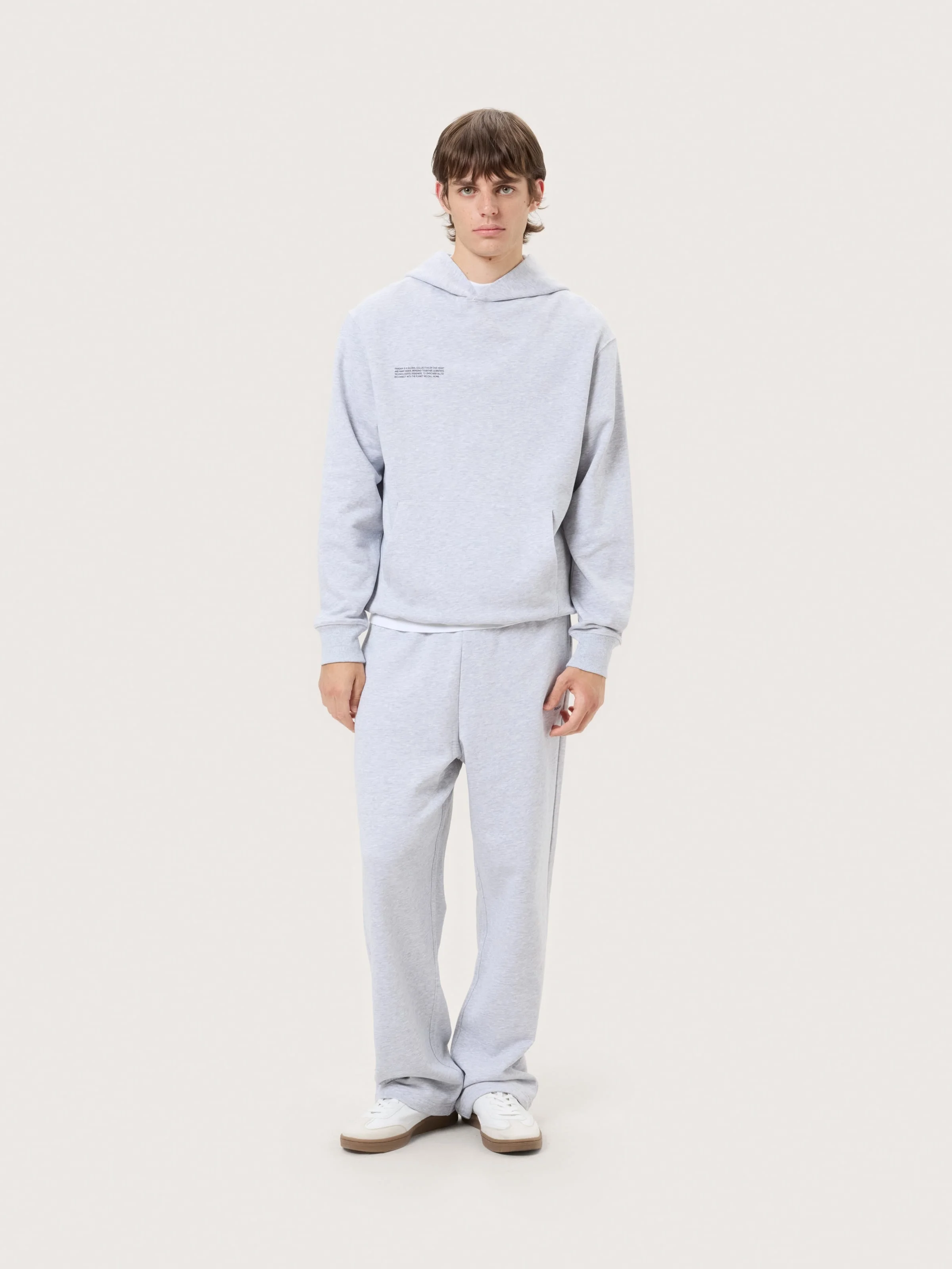 Mens Midweight Straight Leg Track Pants - Grey Marl - 1