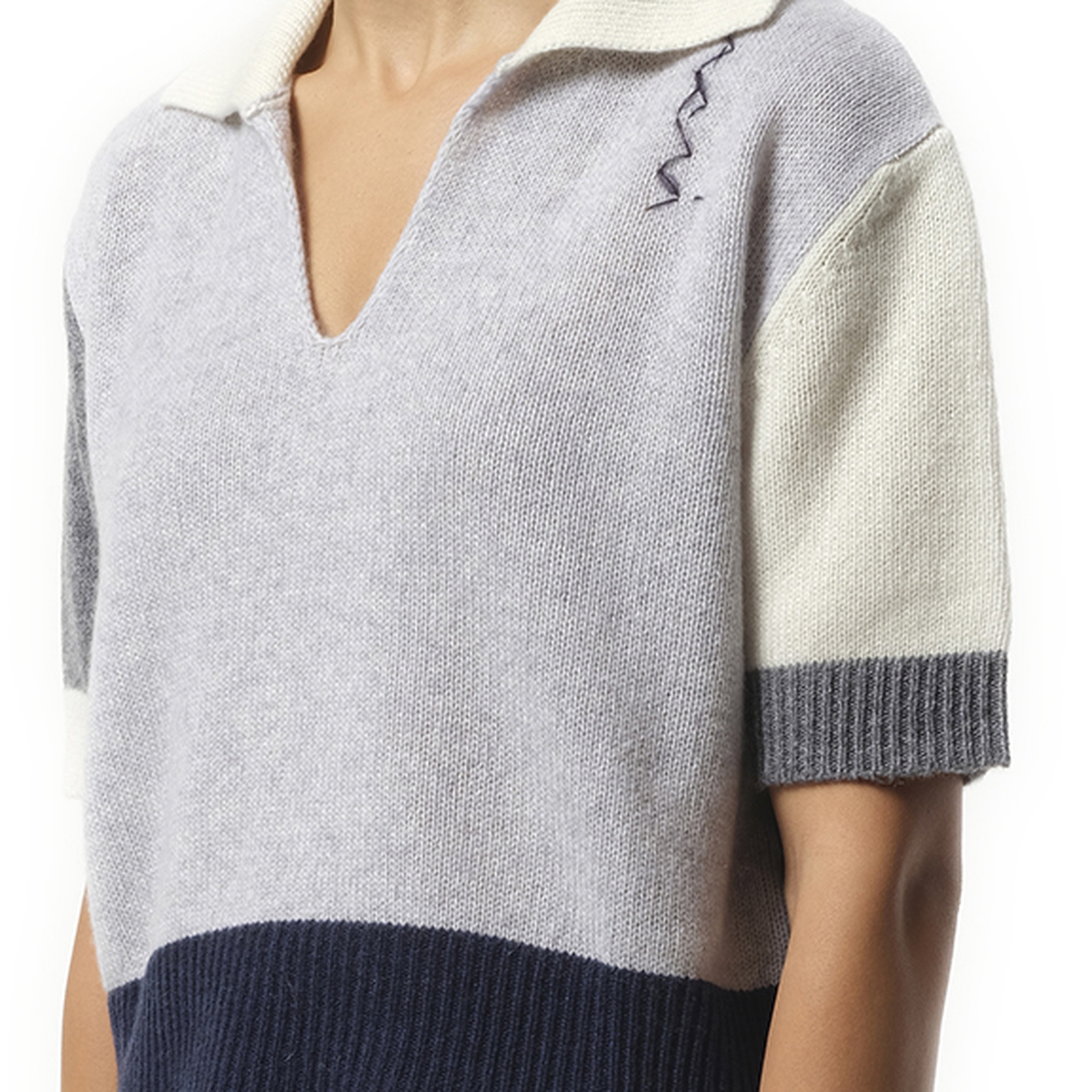 V Neck Boxy Sweater in Sodium - 3