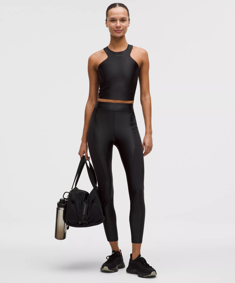 Satin Shine Panelled High-Rise Tight 25" *Wordmark 1