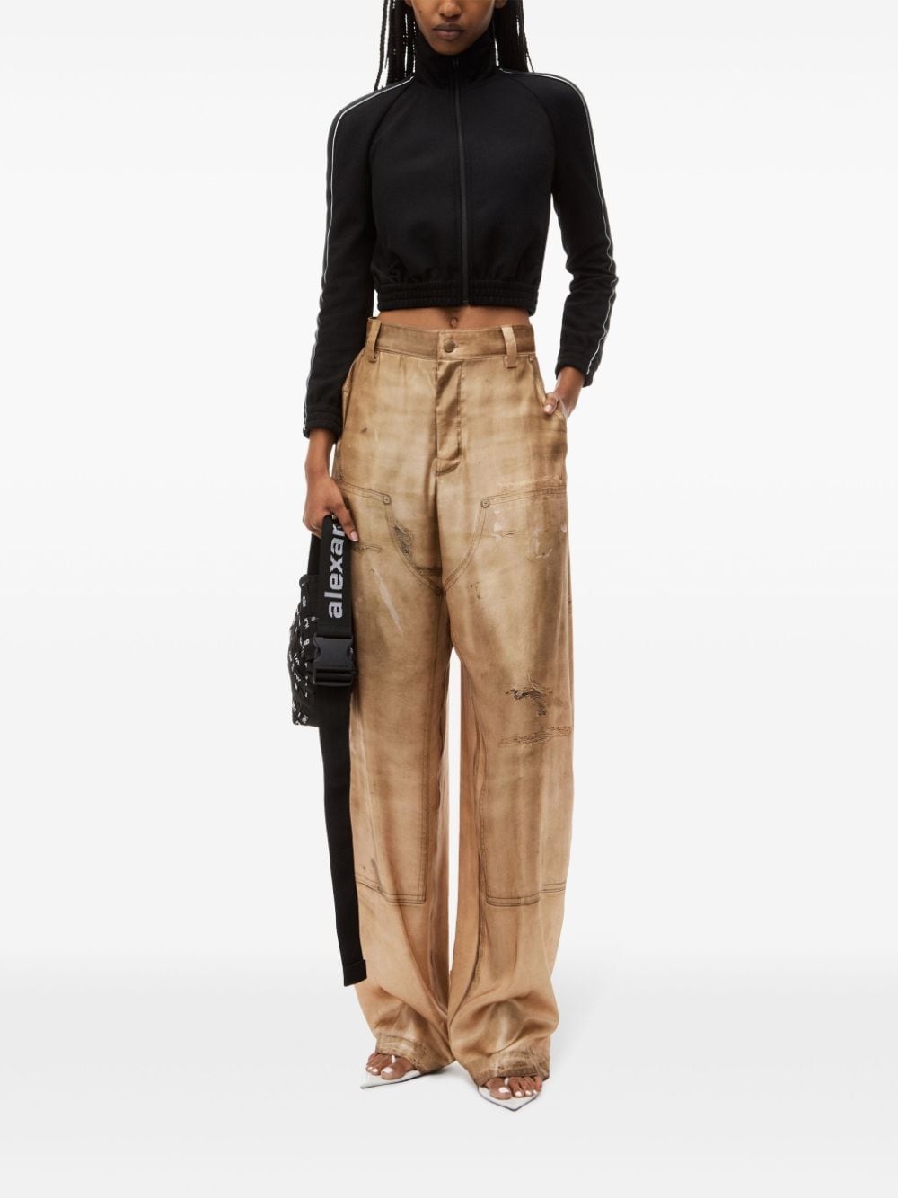 logo-tape cropped track jacket - 2