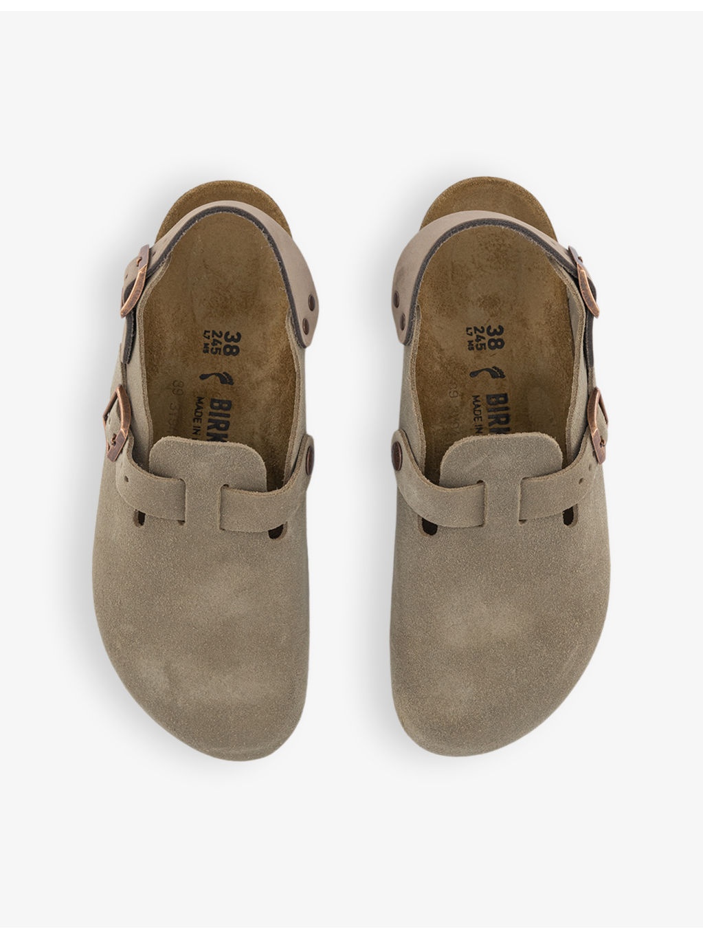 Tokio logo-embossed suede slingback clogs - 2