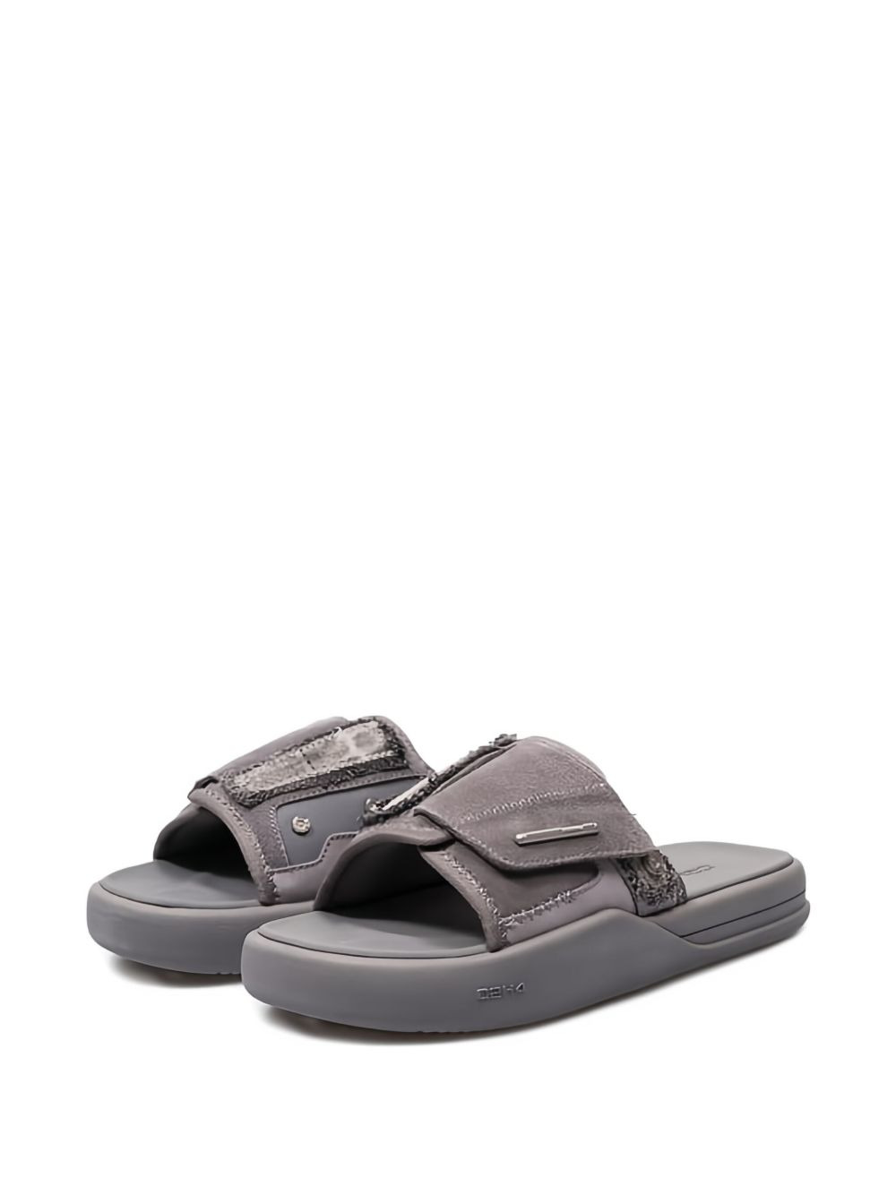 suede-panelled strap slippers - 2