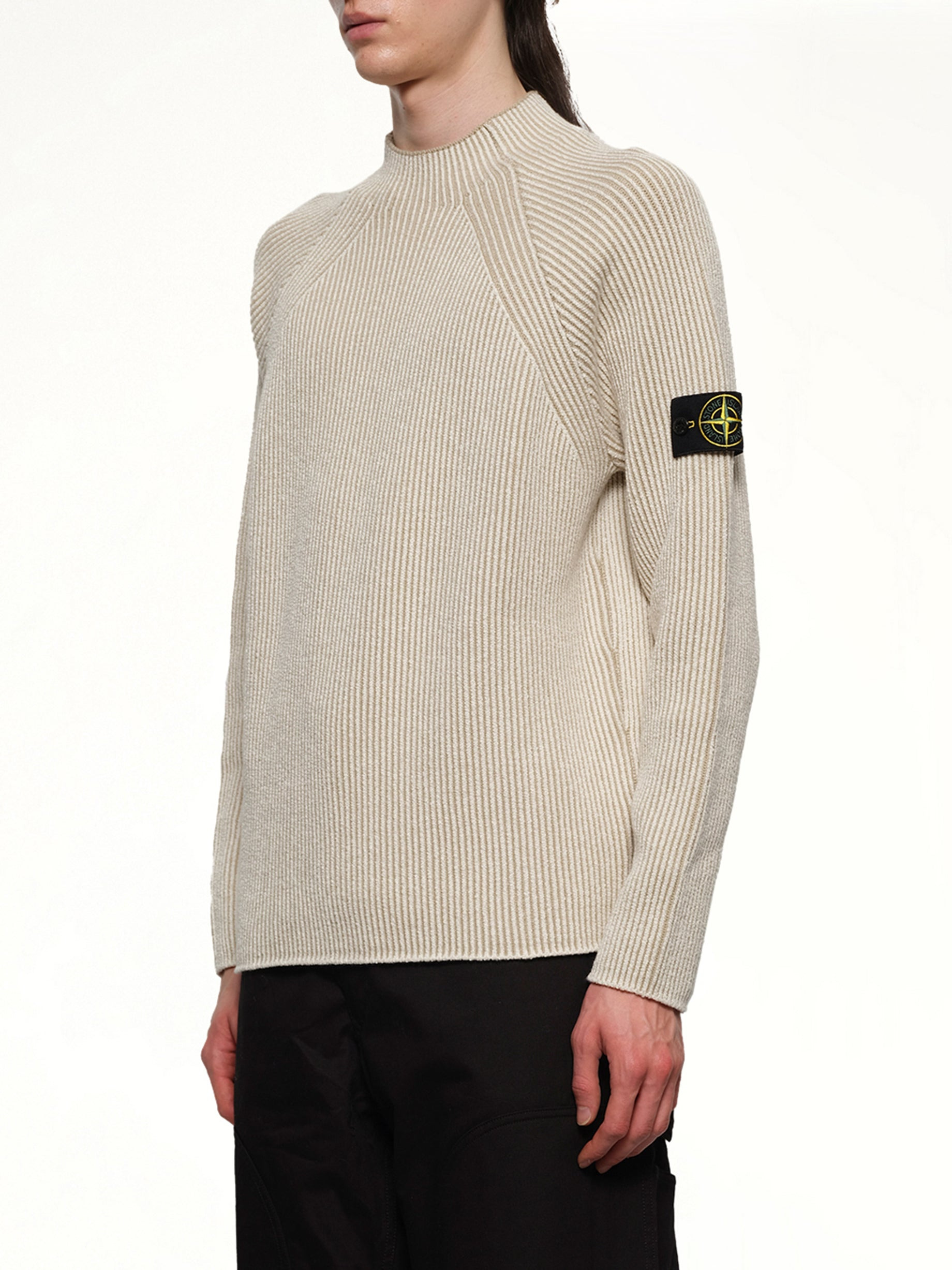 510002 Wool Crew Neck Sweater in Ivory - 3