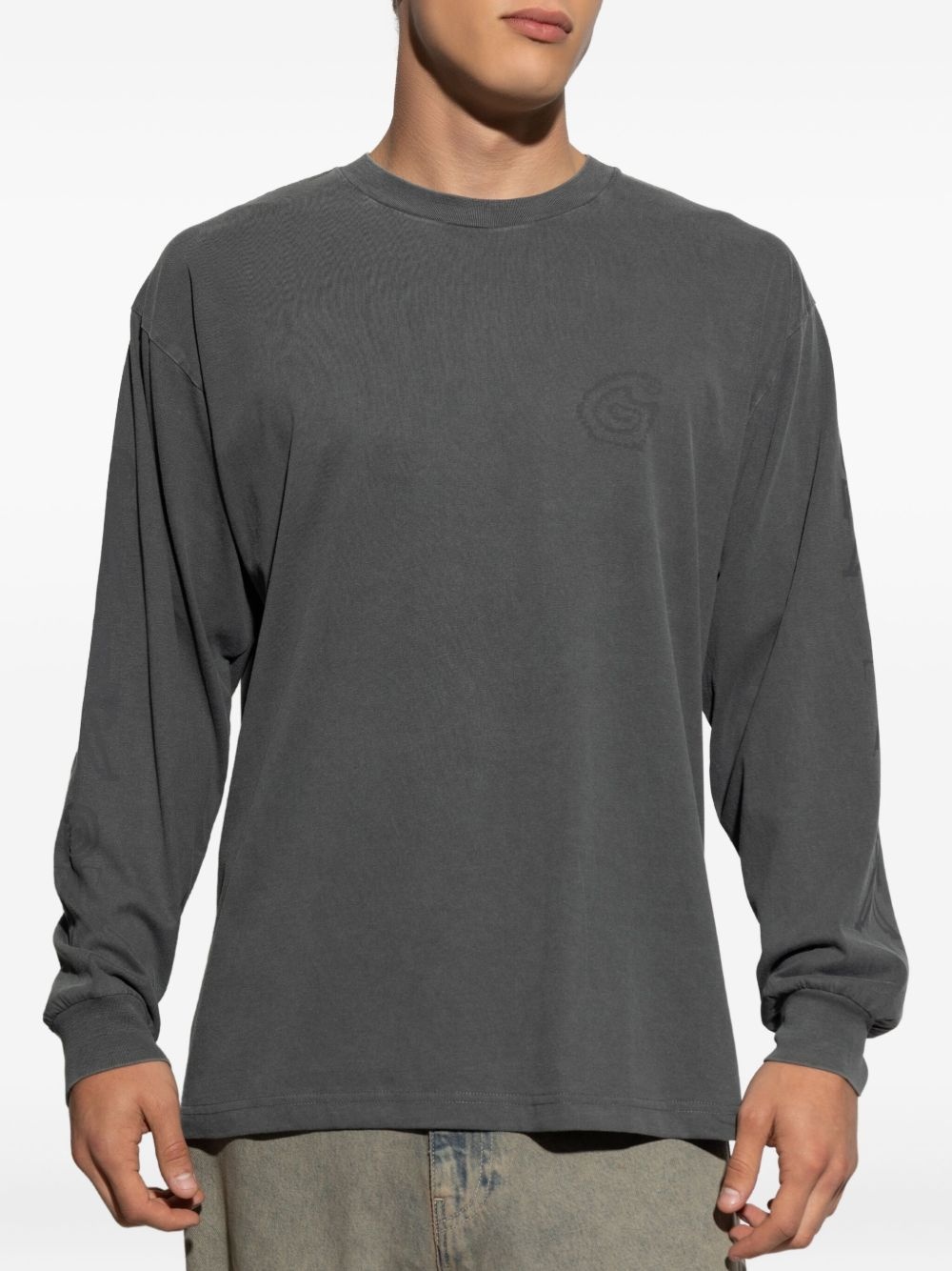 embroidered-logo long-sleeve T-shirt - 3