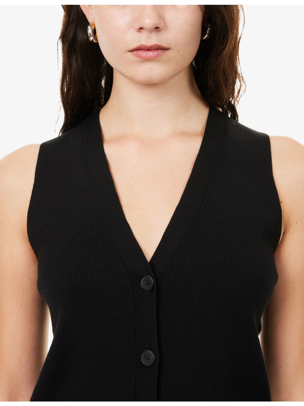 Lawrence V-Neck Stretch-Wool Blend Vest - 5