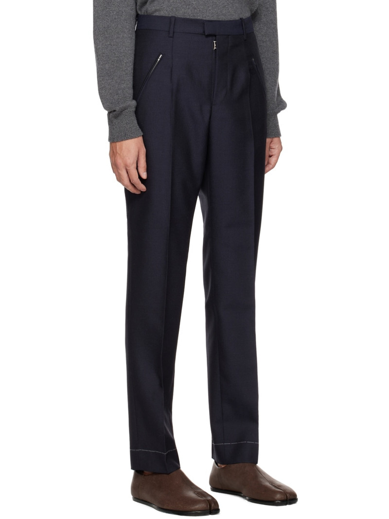 Navy Creased Trousers 2