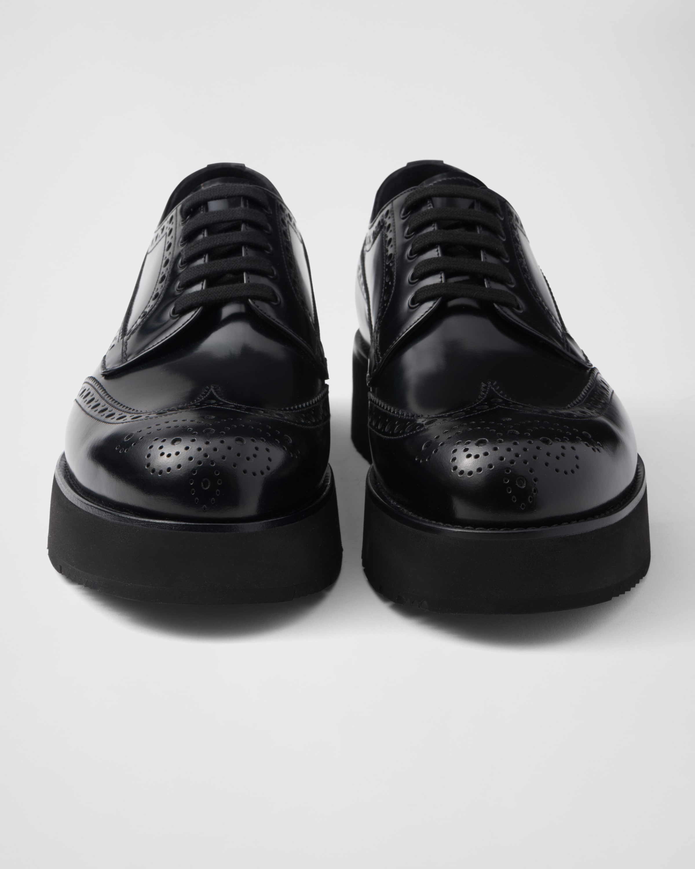 Brushed leather derby brogues - 6