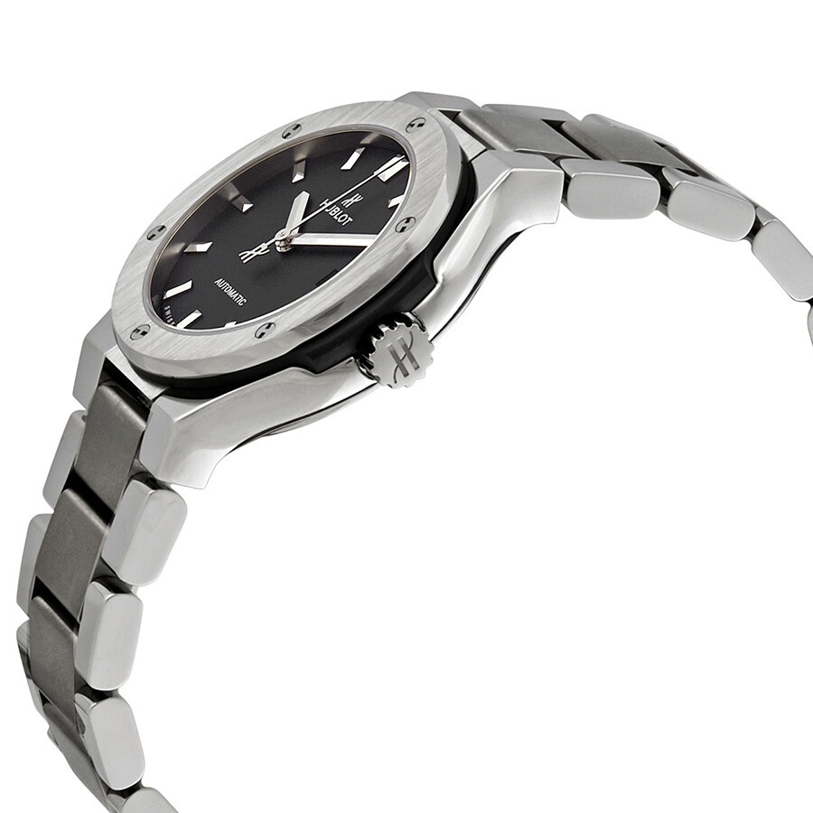 Hublot Classic Fusion Matte Black Dial Automatic Titanium Ladies Watch 585.NX.1170.NX - 2