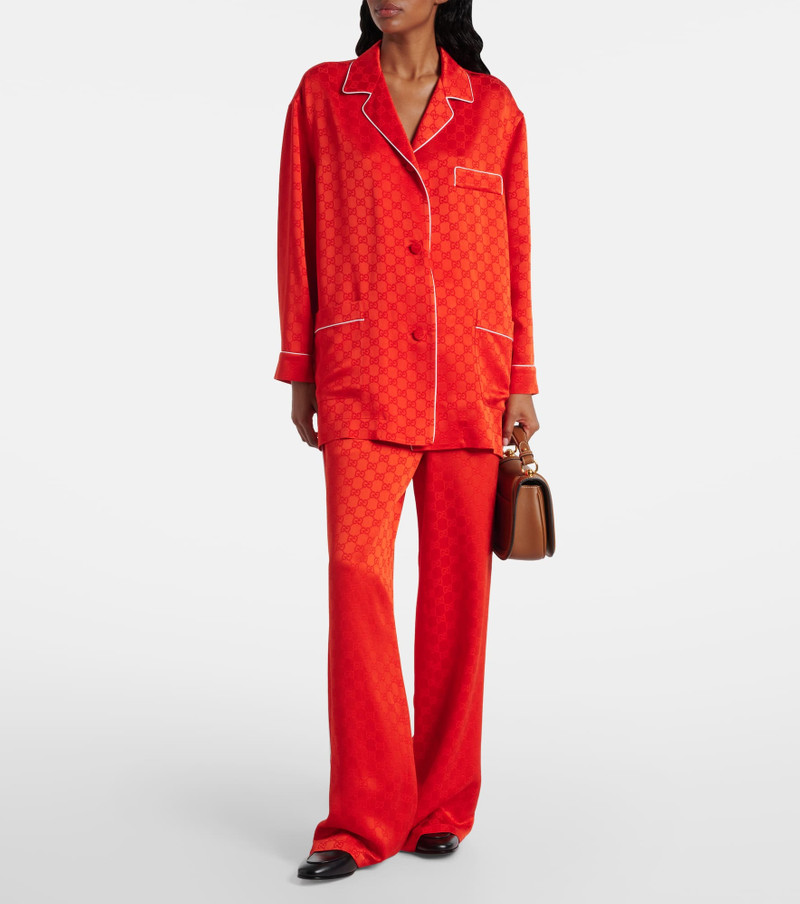 GUCCI GG satin wide-leg pants outlook