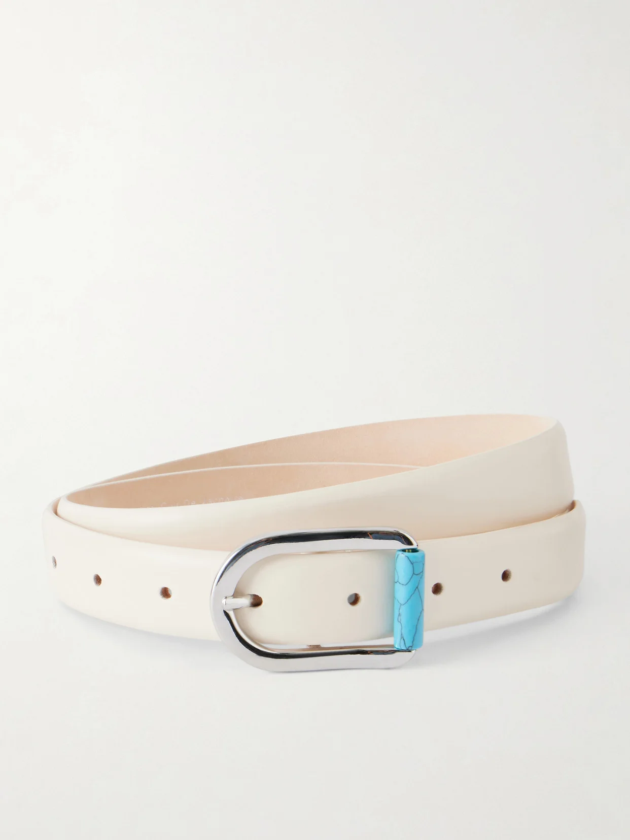 Mija Turquoise-embellished Leather Belt - 1