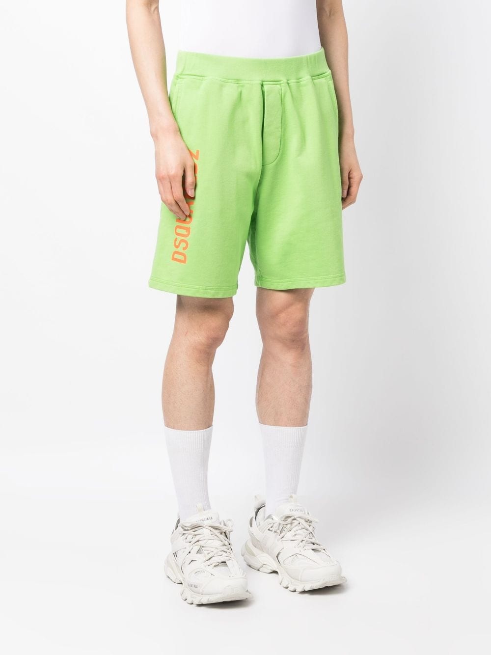 cotton logo print shorts - 3