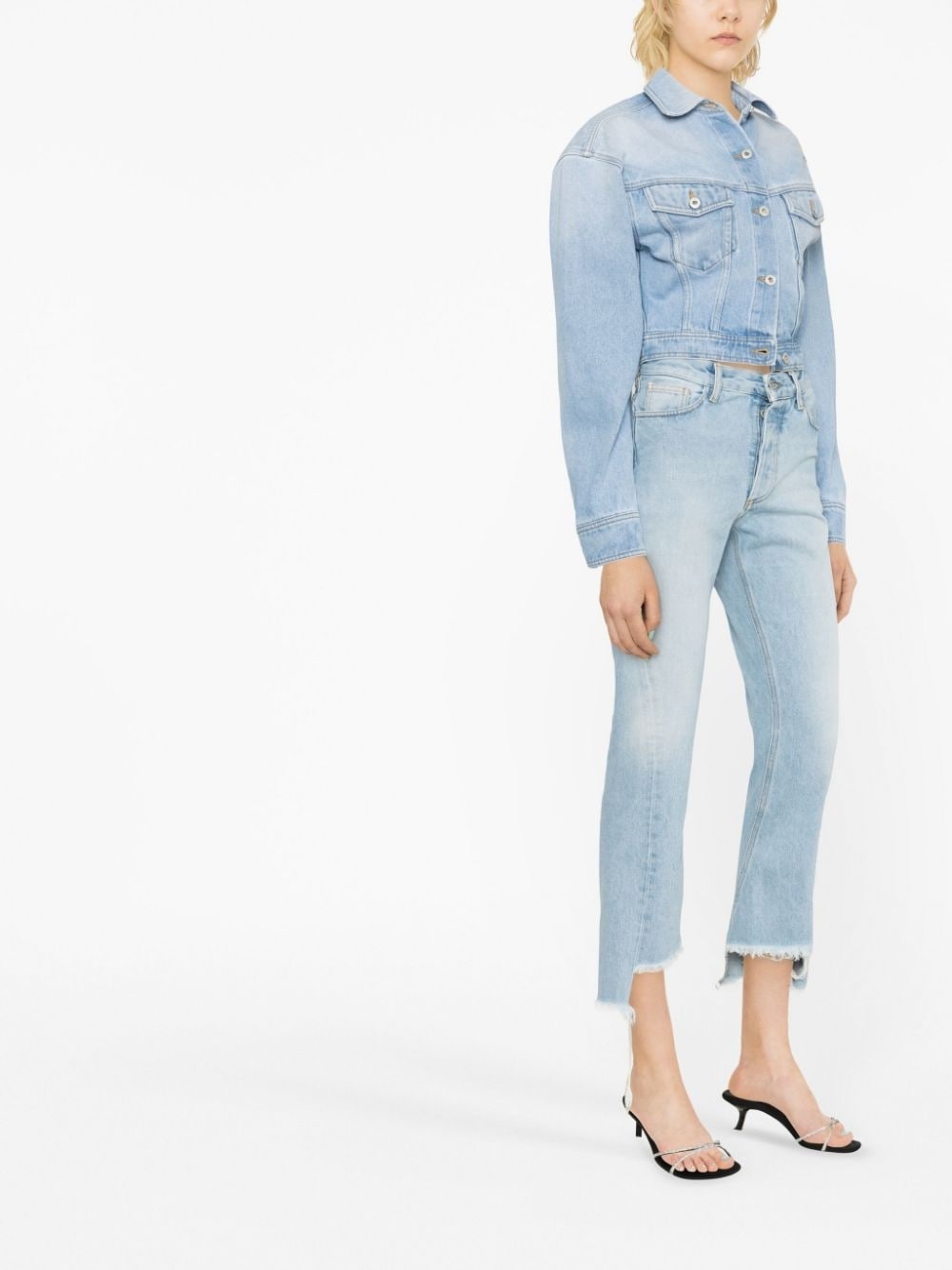 cropped denim jacket - 2