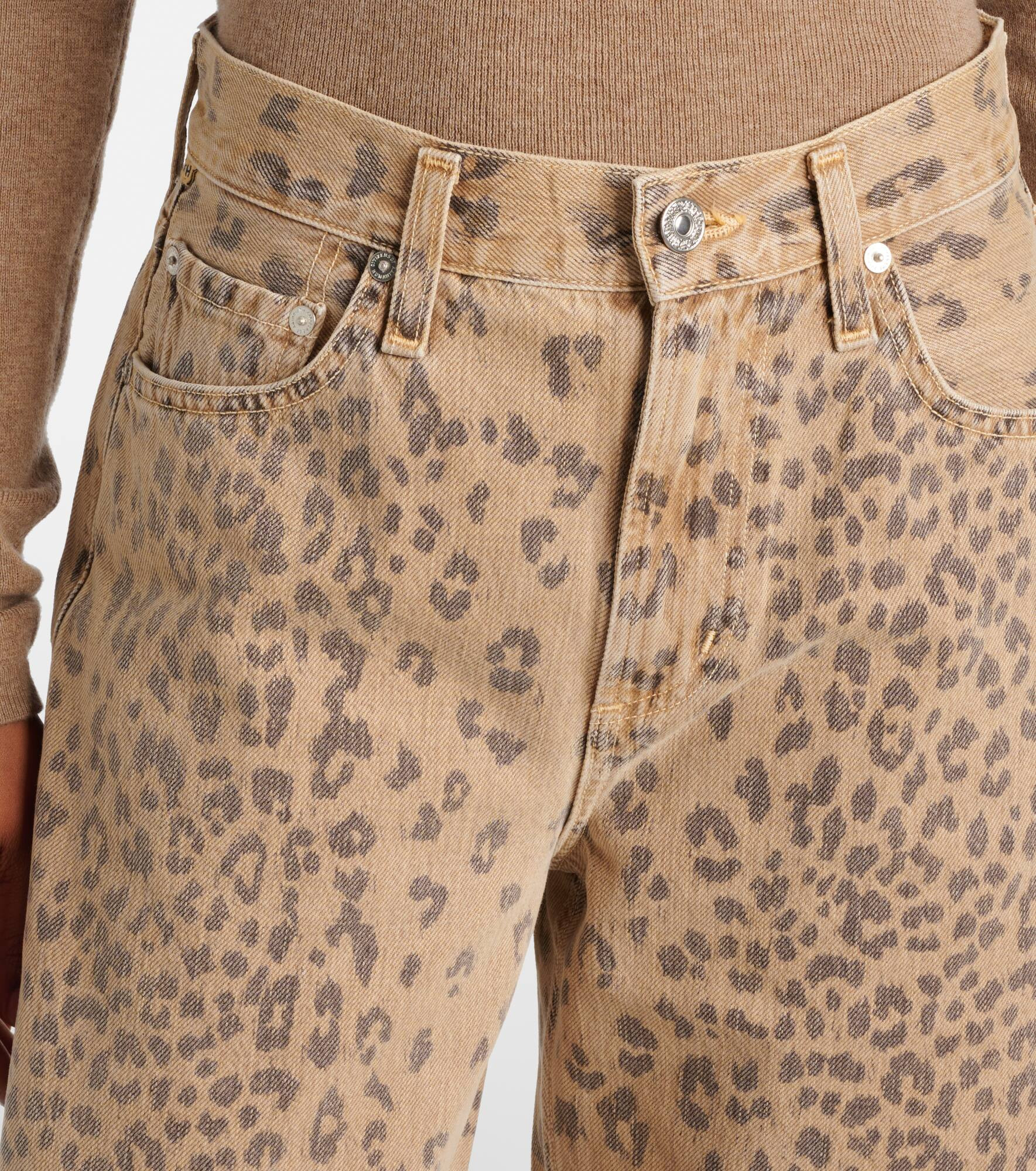 Miro leopard-print barrel-leg jeans - 4