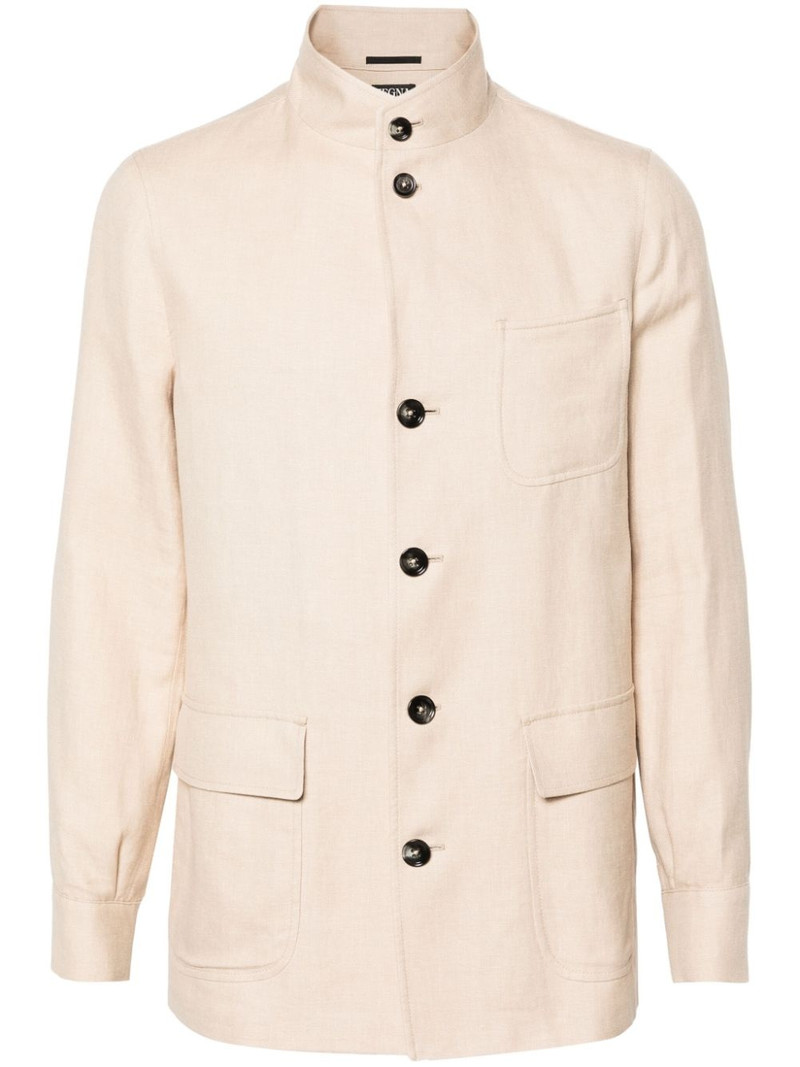 linen-blend shirt jacket 1