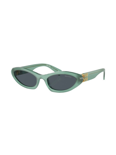Miu Miu logo-plaque oval-frame sunglasses outlook