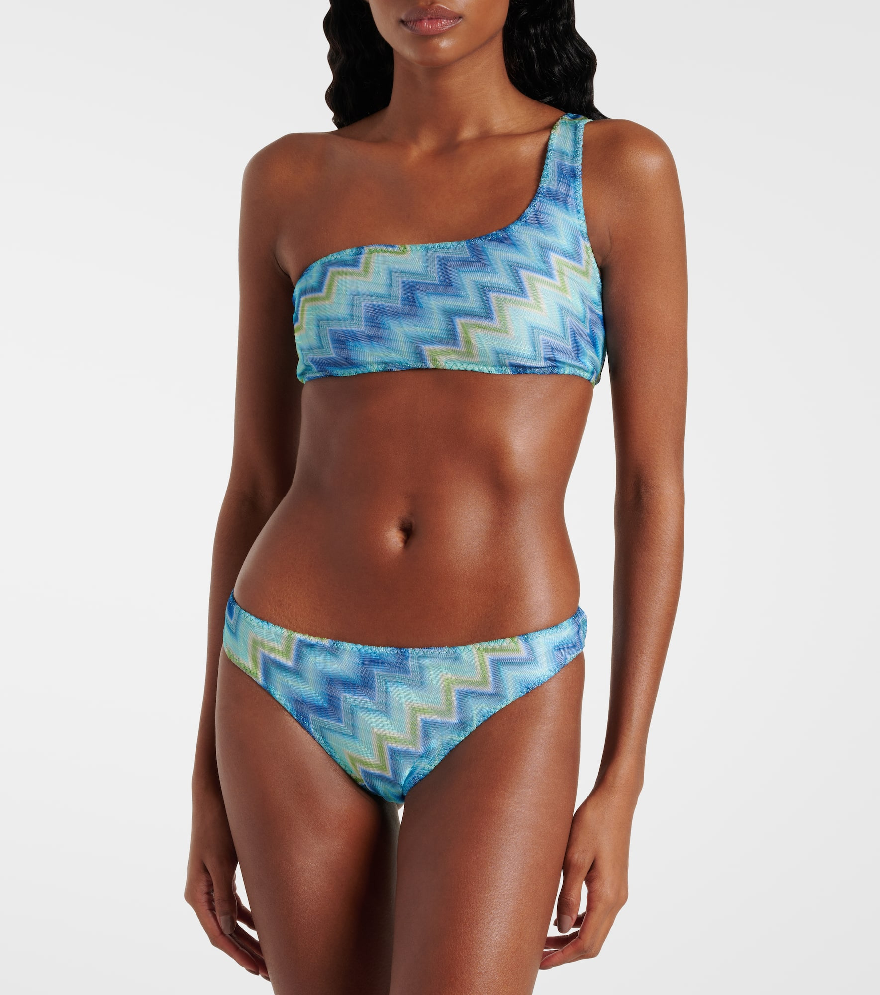 Zigzag one-shoulder bikini - 2